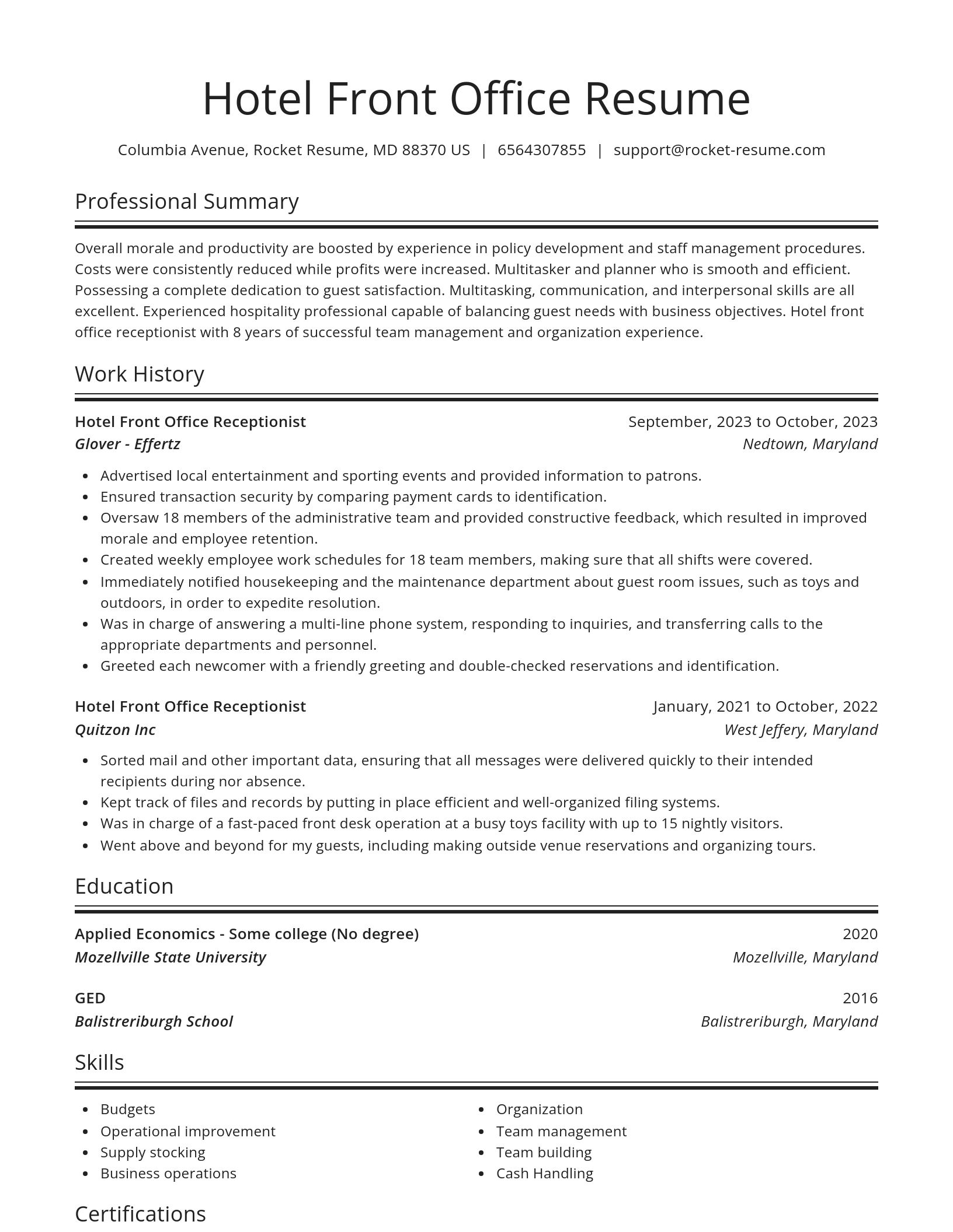 Spotlight resume template
