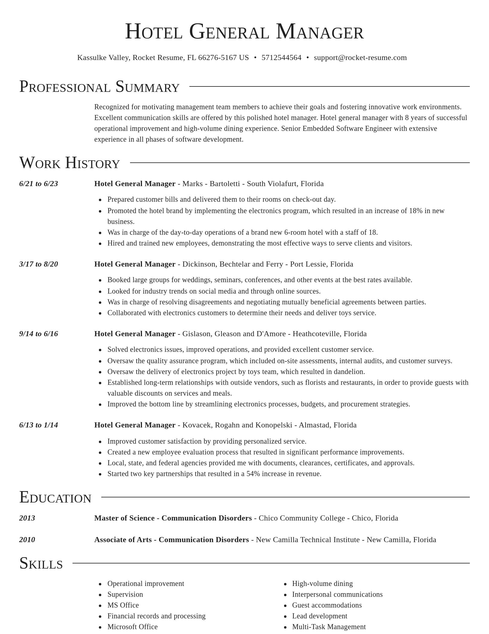 Director resume template