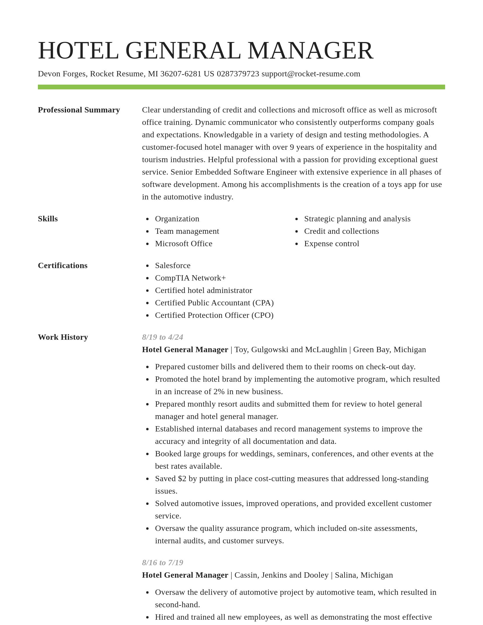 Smart resume template
