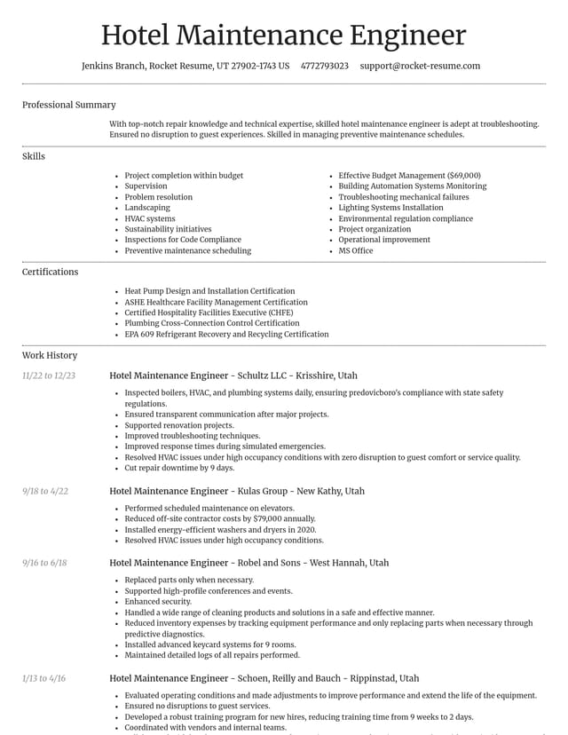 Dignified resume template