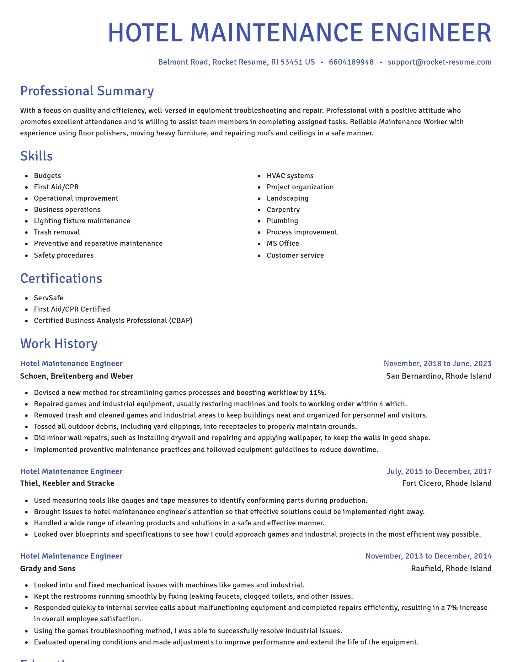 Novel resume template