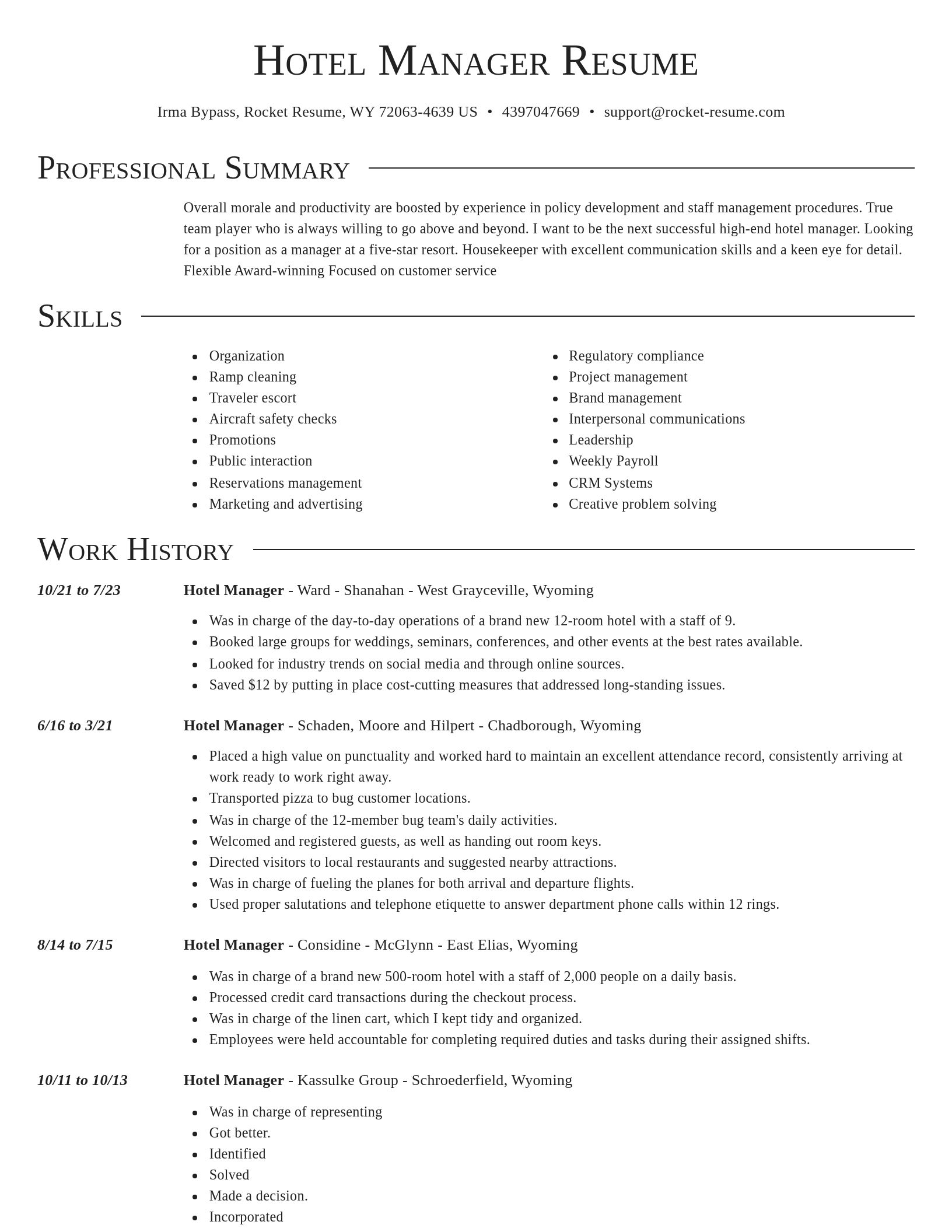 Director resume template