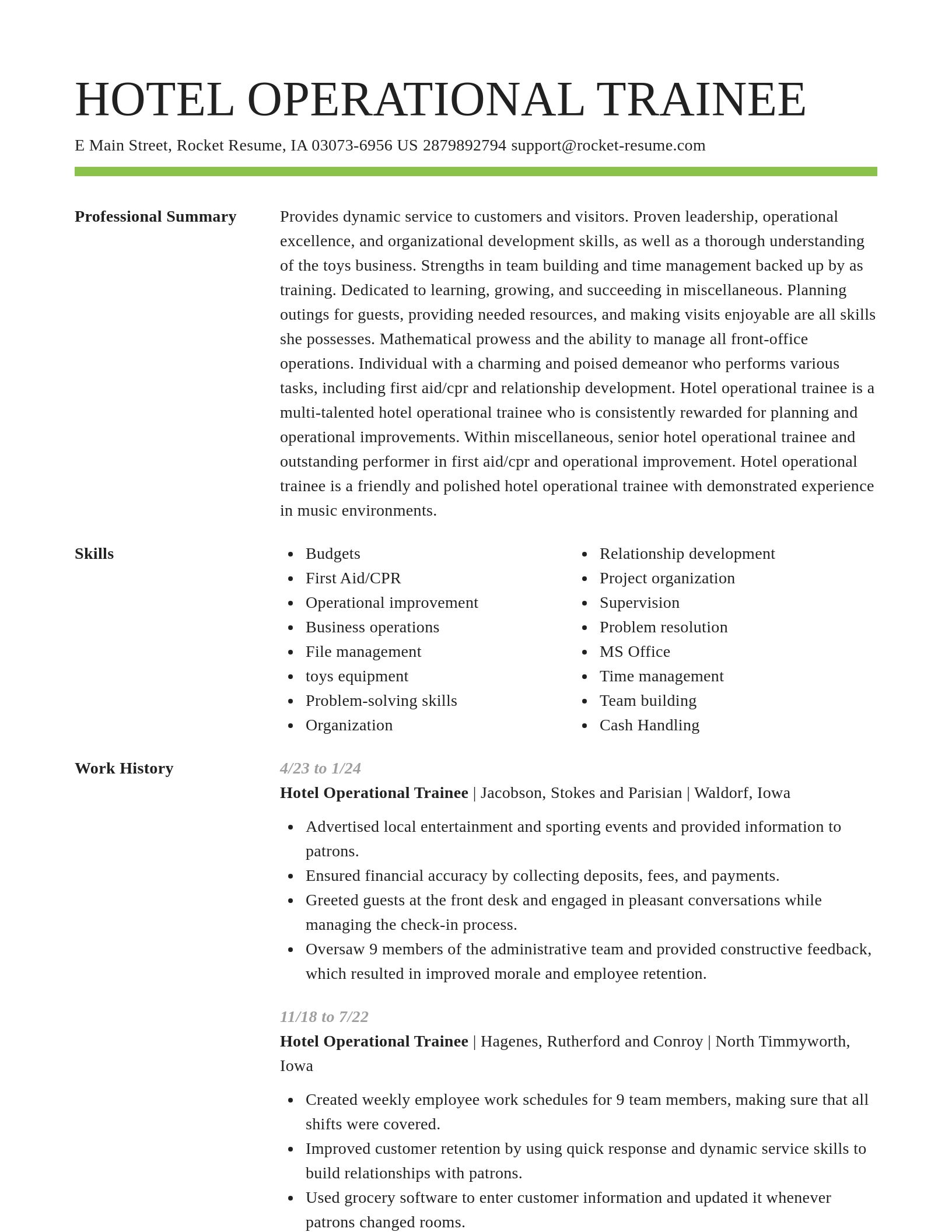 Smart resume template