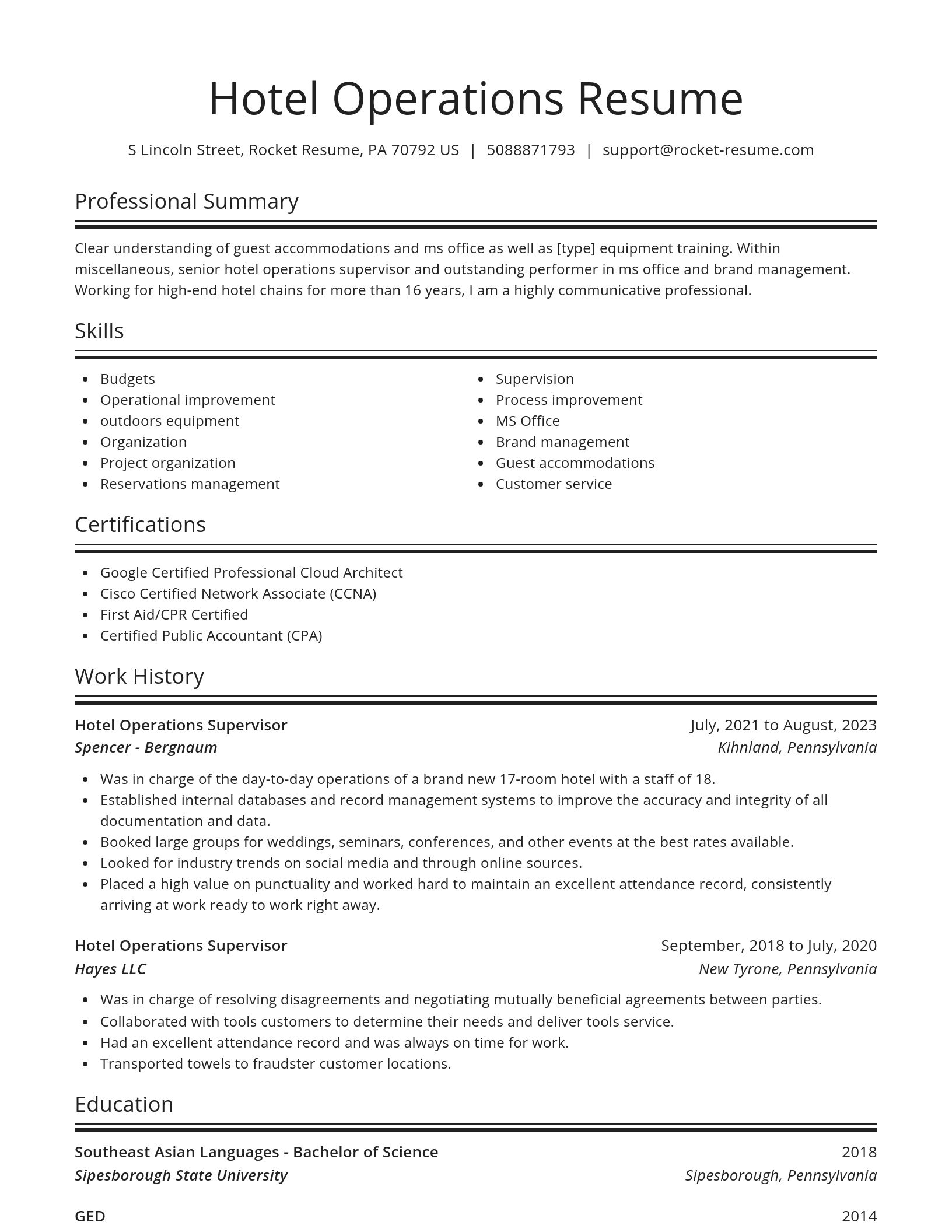 Spotlight resume template