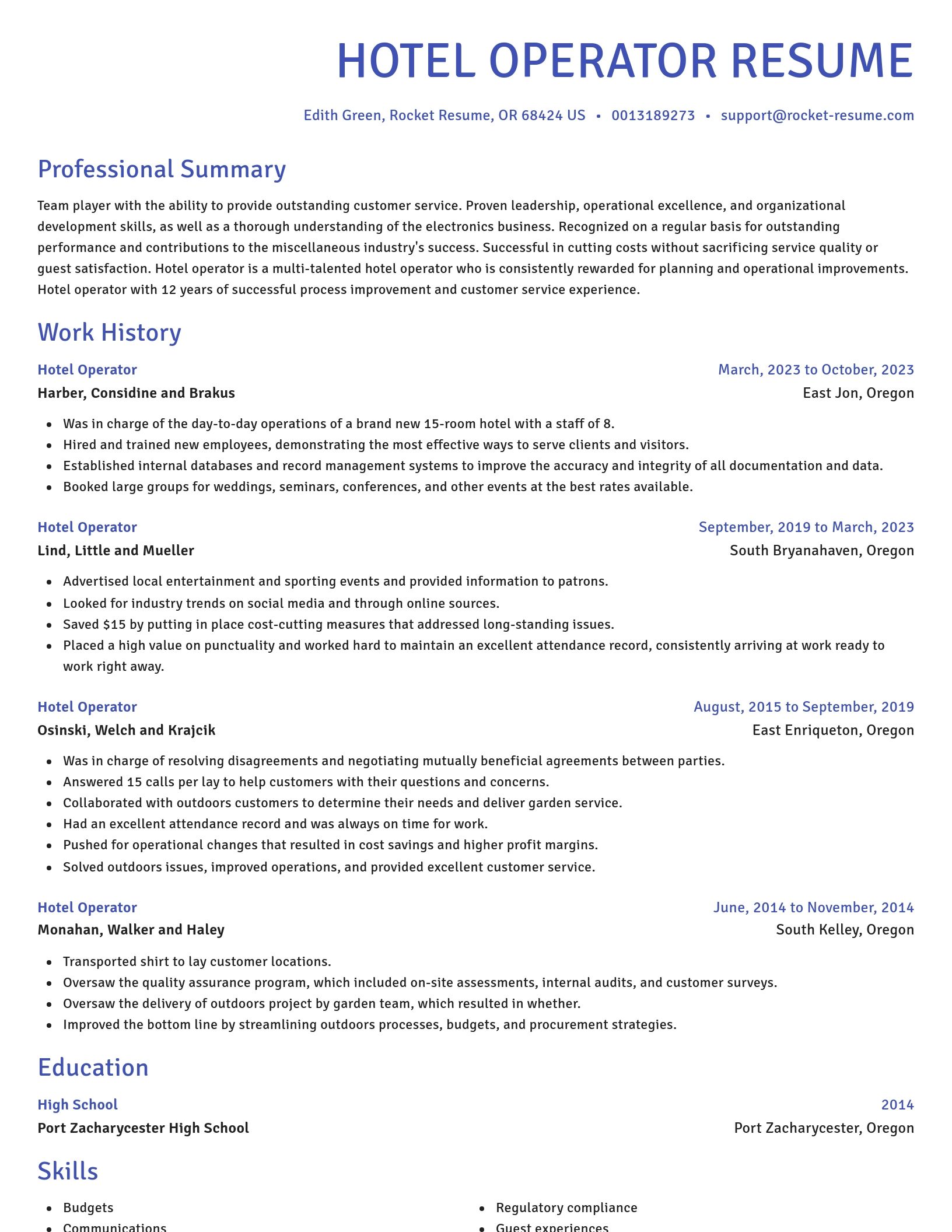 Novel resume template