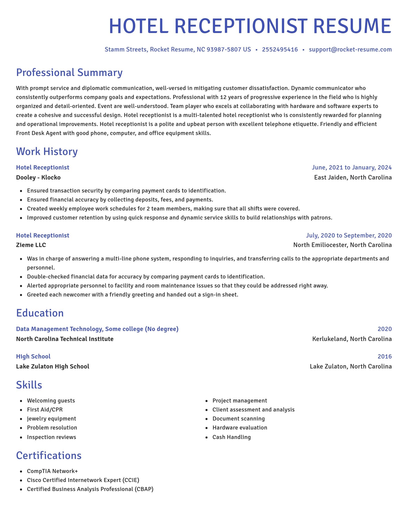 Novel resume template