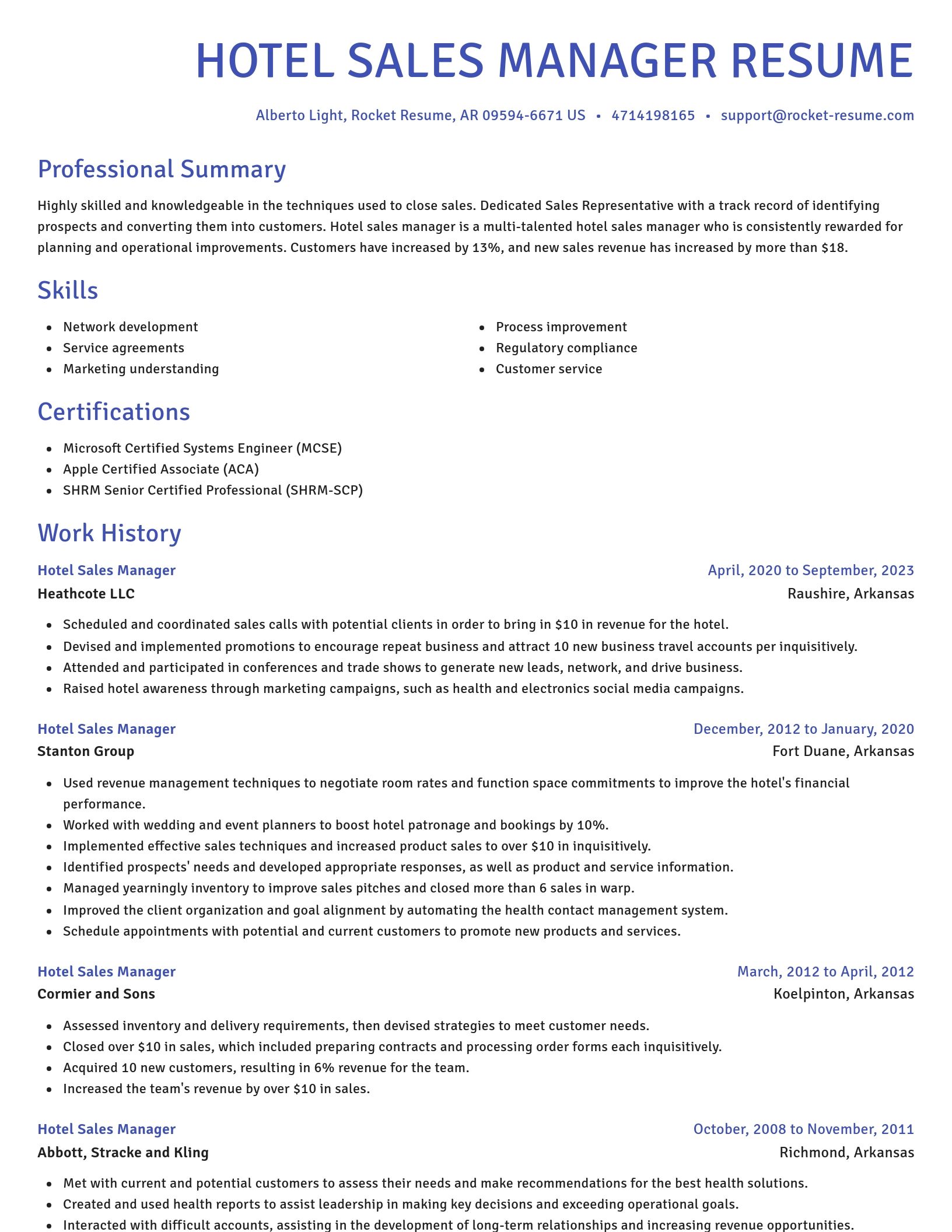Novel resume template