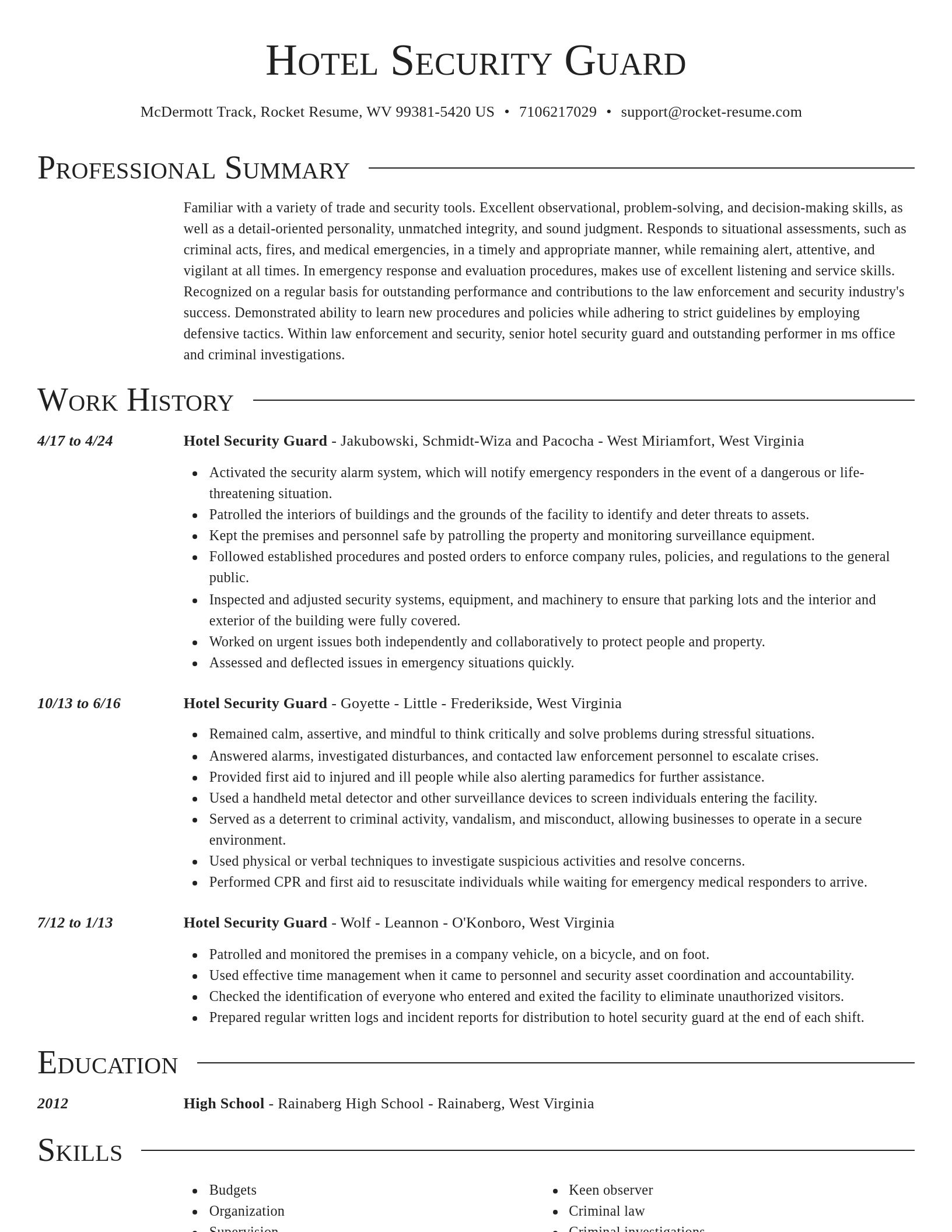 Director resume template