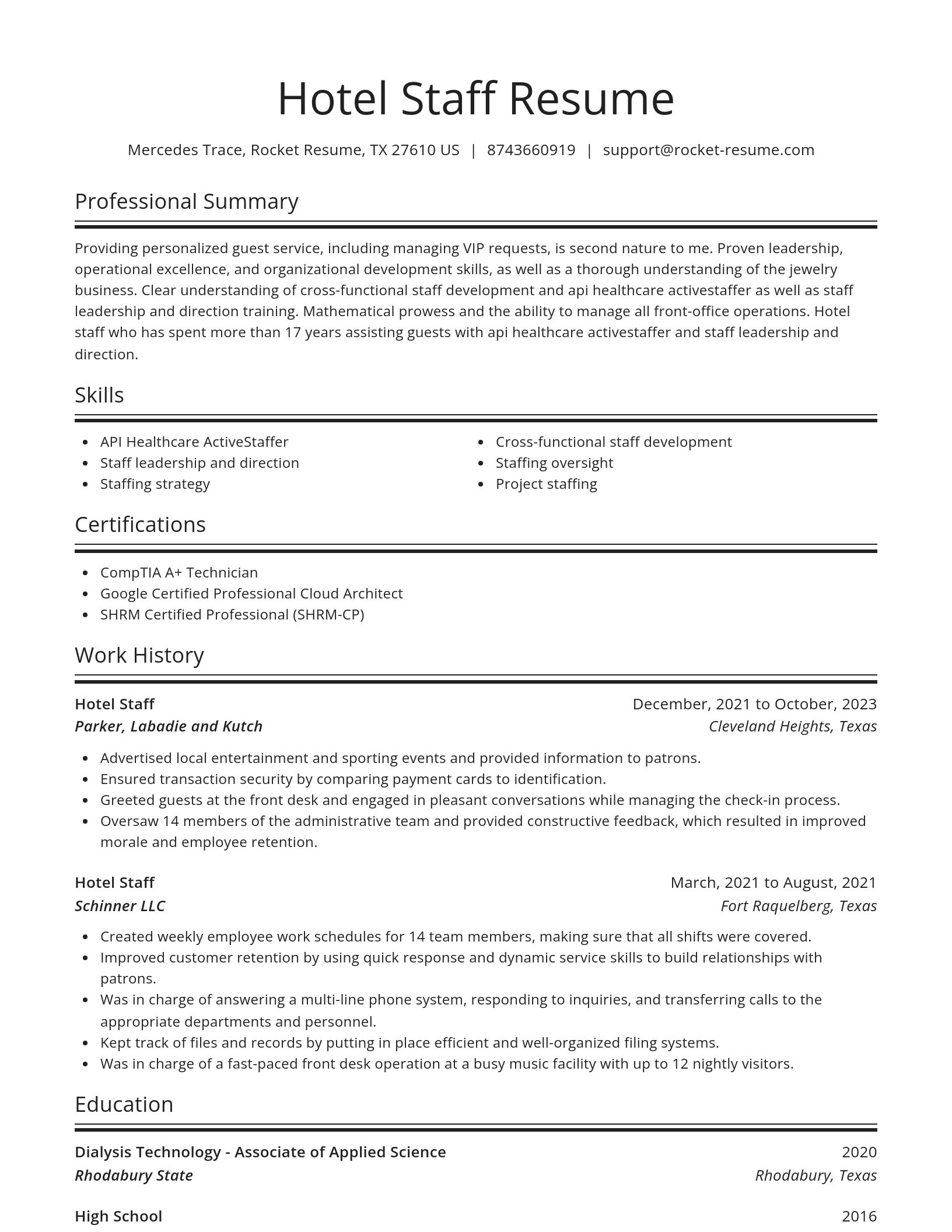 Spotlight resume template