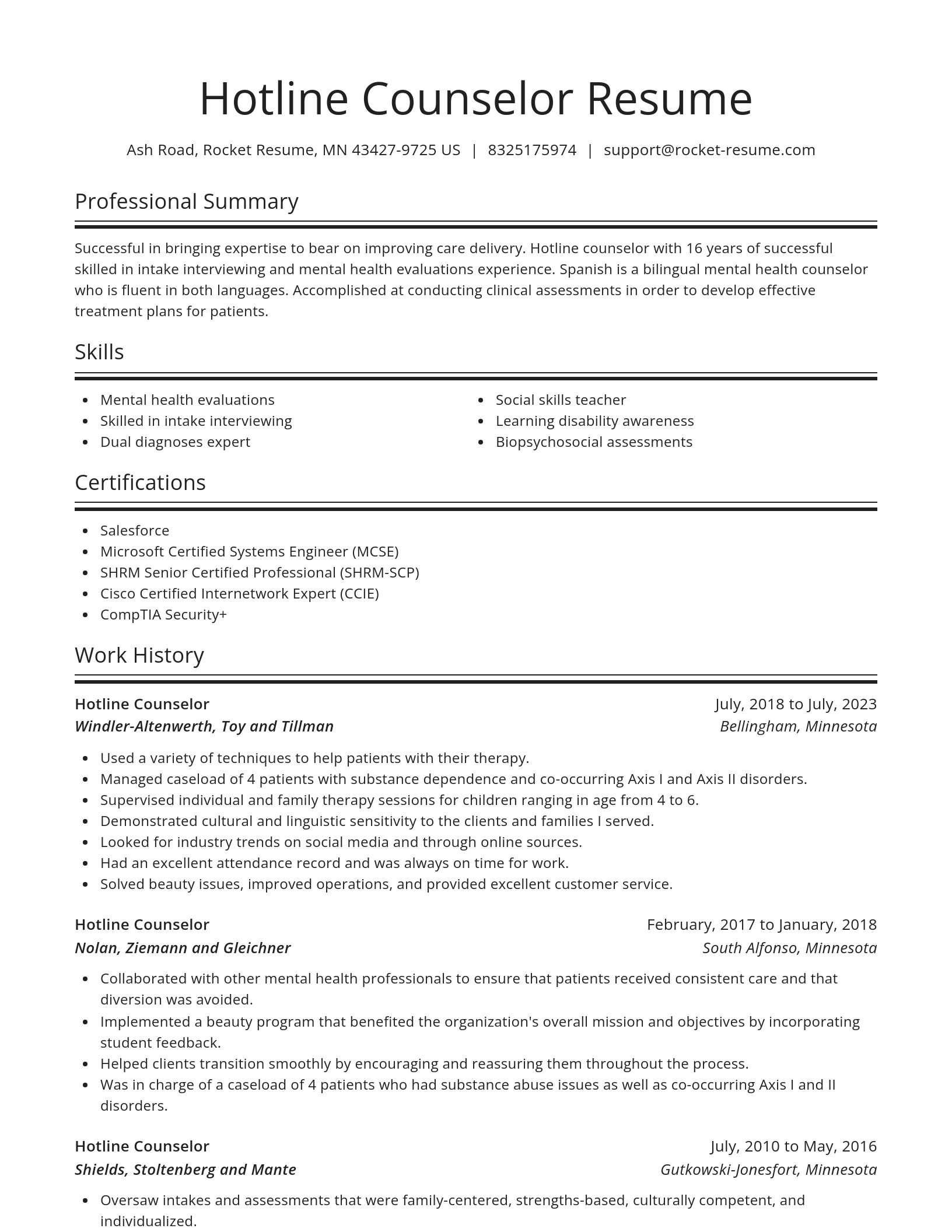 Spotlight resume template
