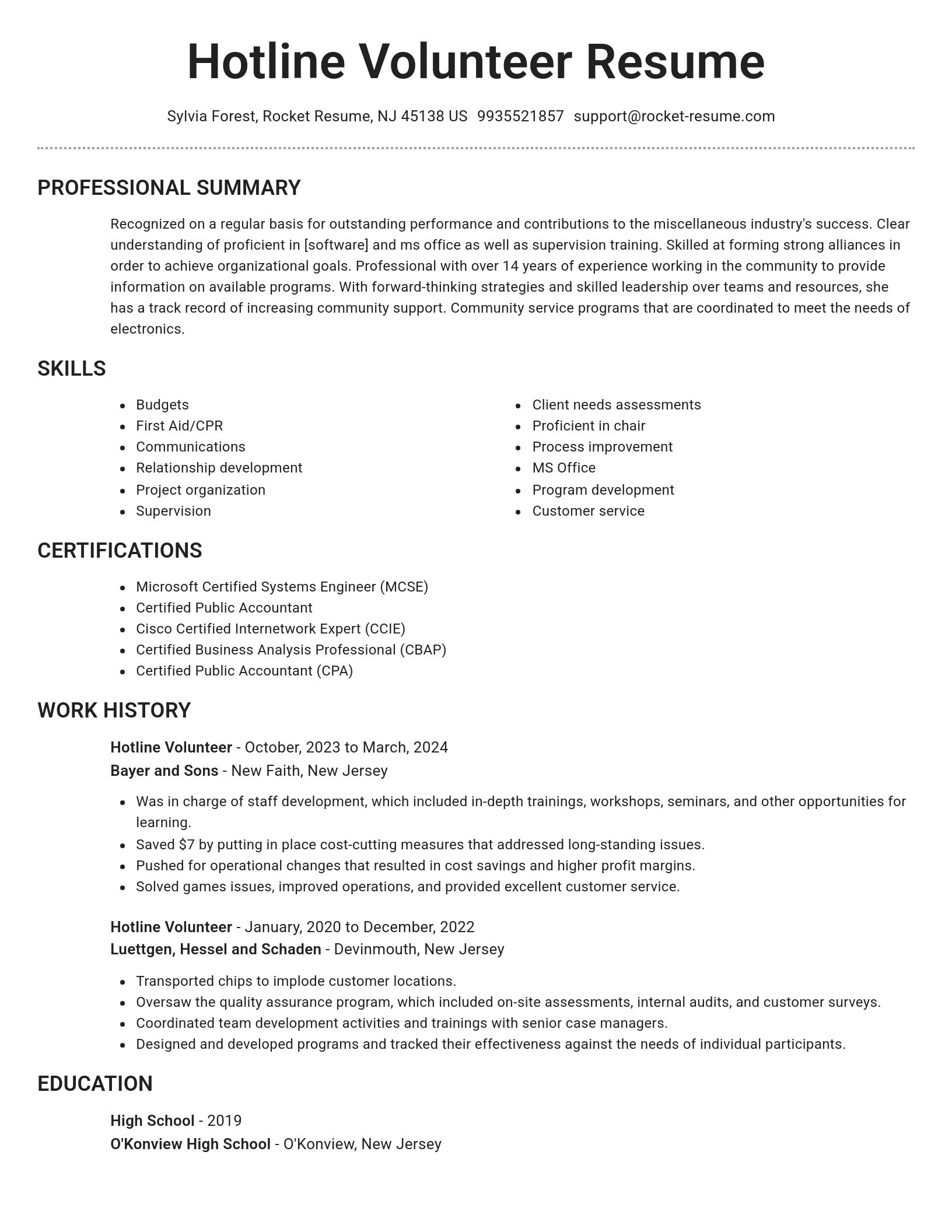 Brilliant resume template
