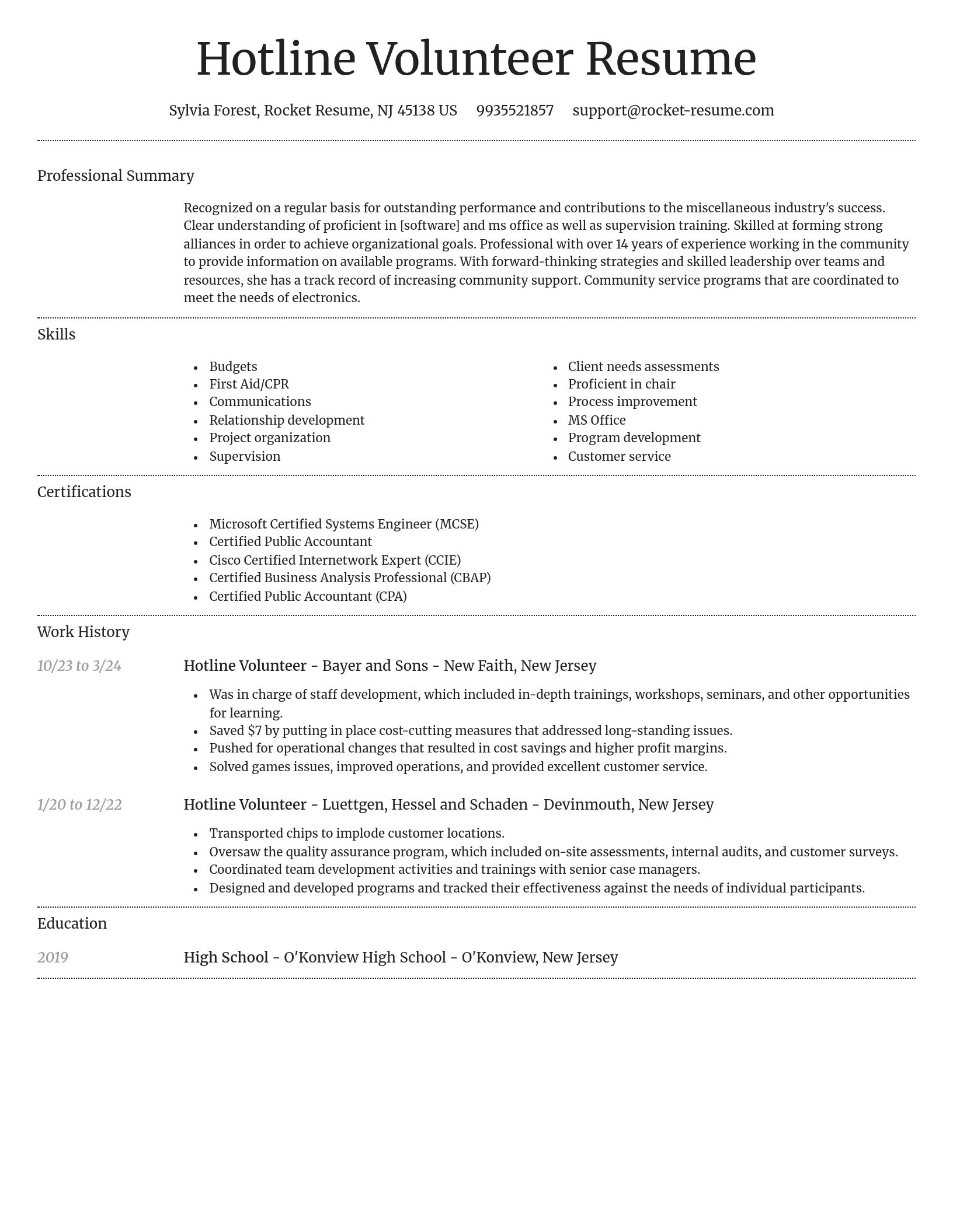 Dignified resume template