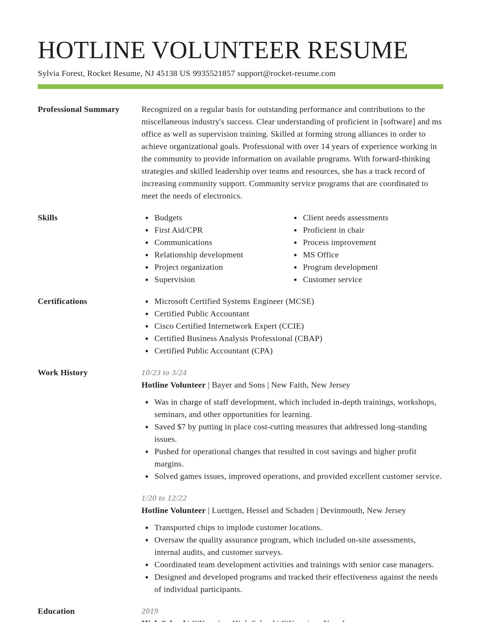 Smart resume template