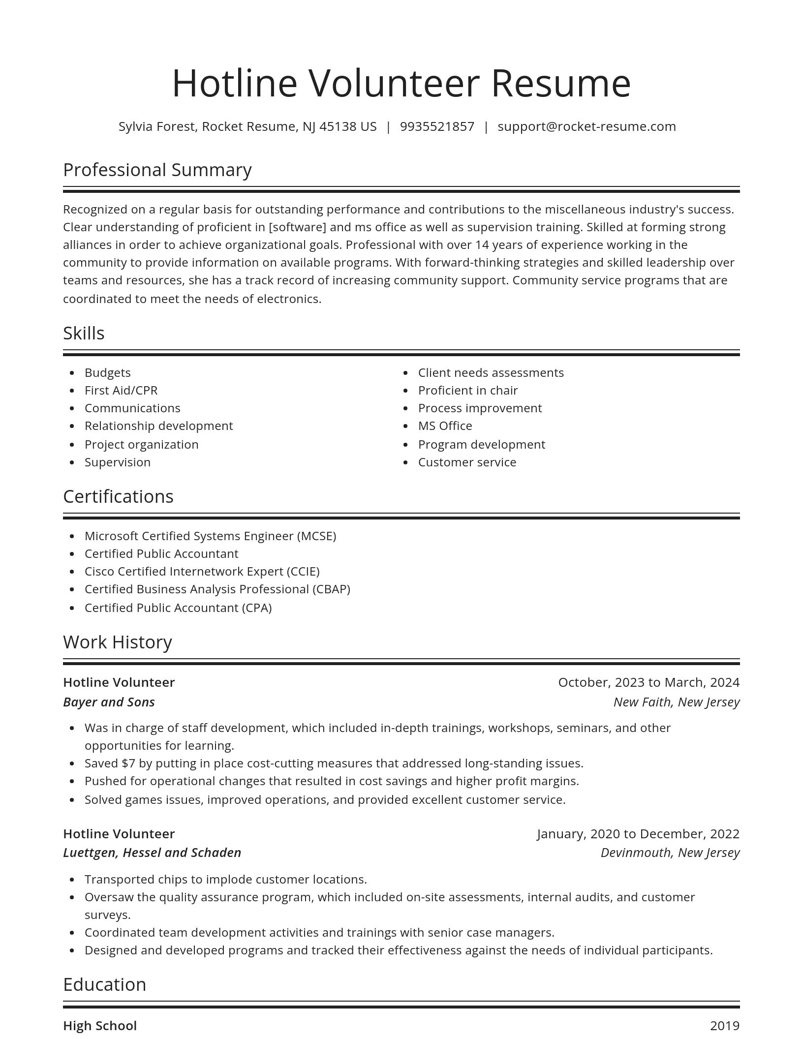 Spotlight resume template