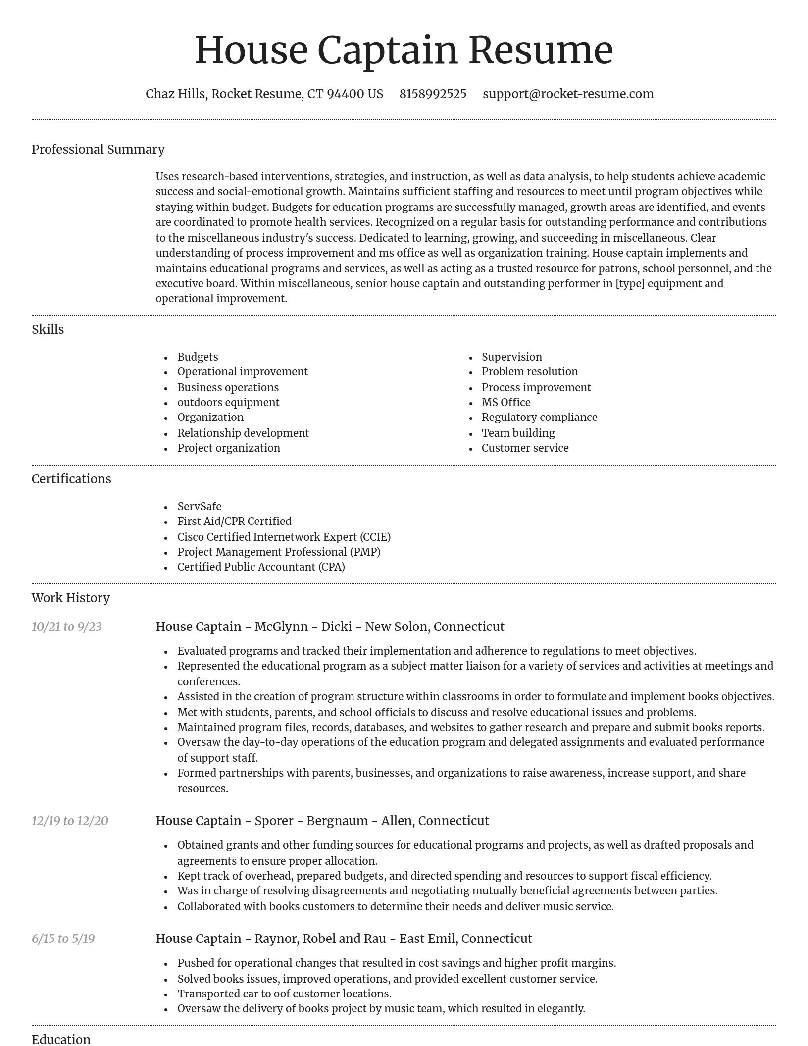 Dignified resume template