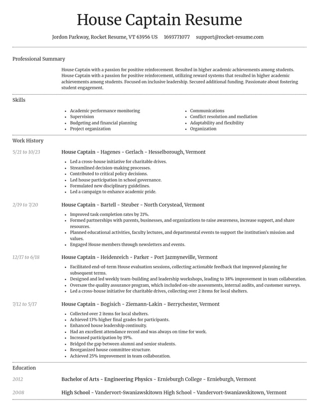 Dignified resume template
