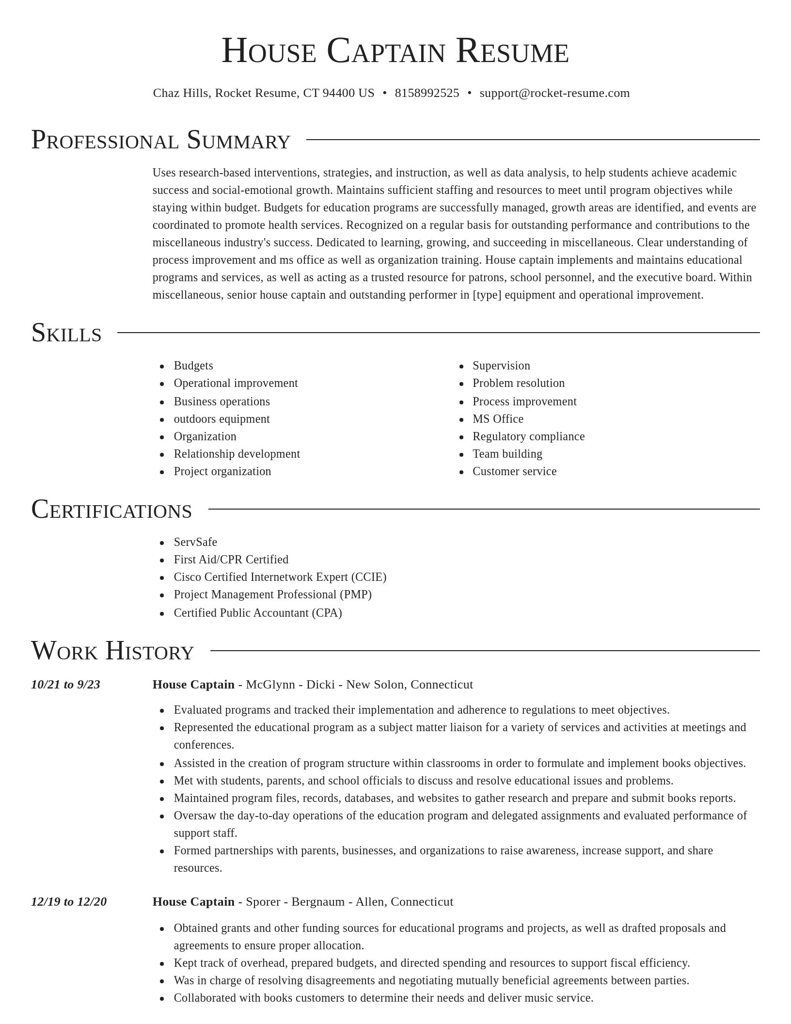 Director resume template