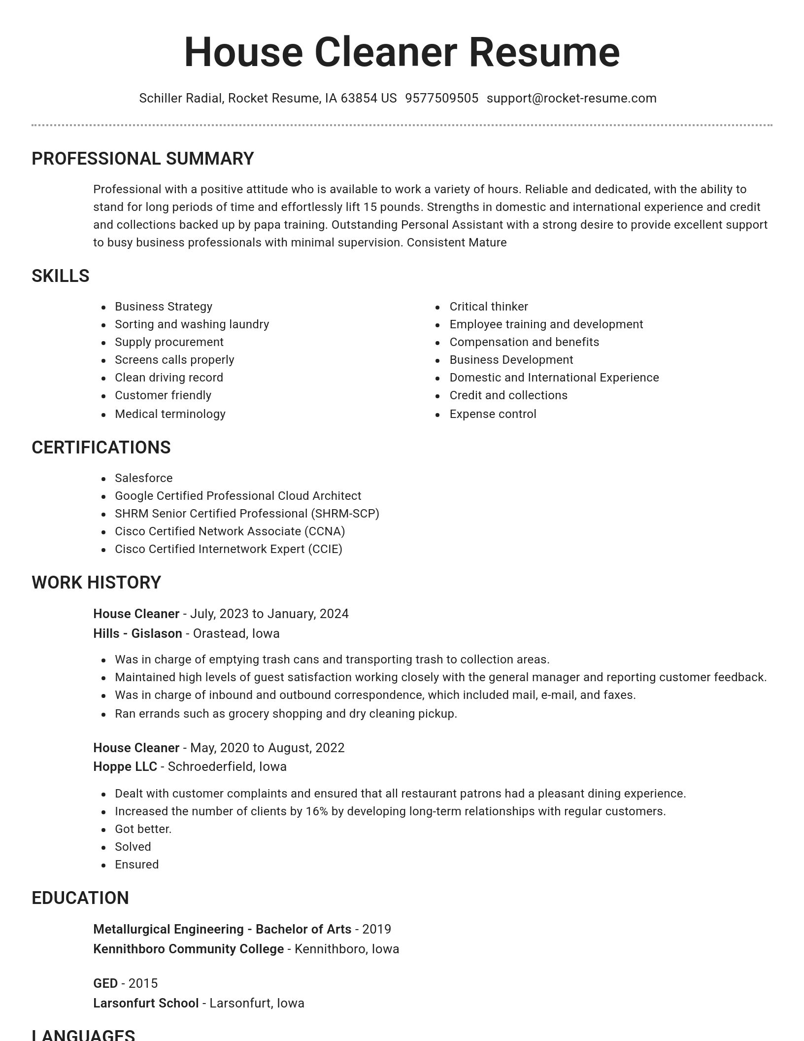 Brilliant resume template