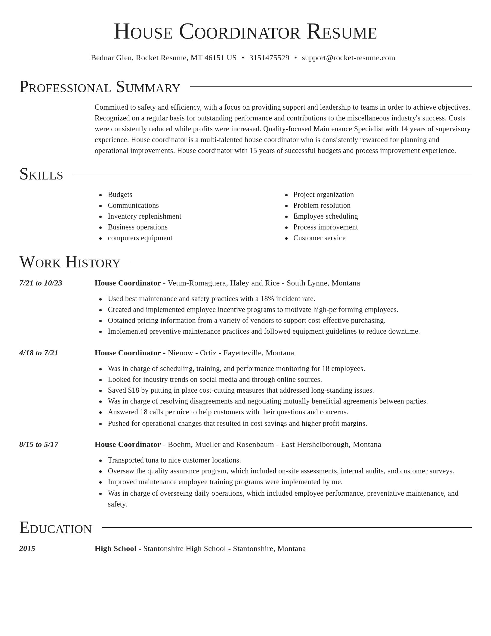 Director resume template