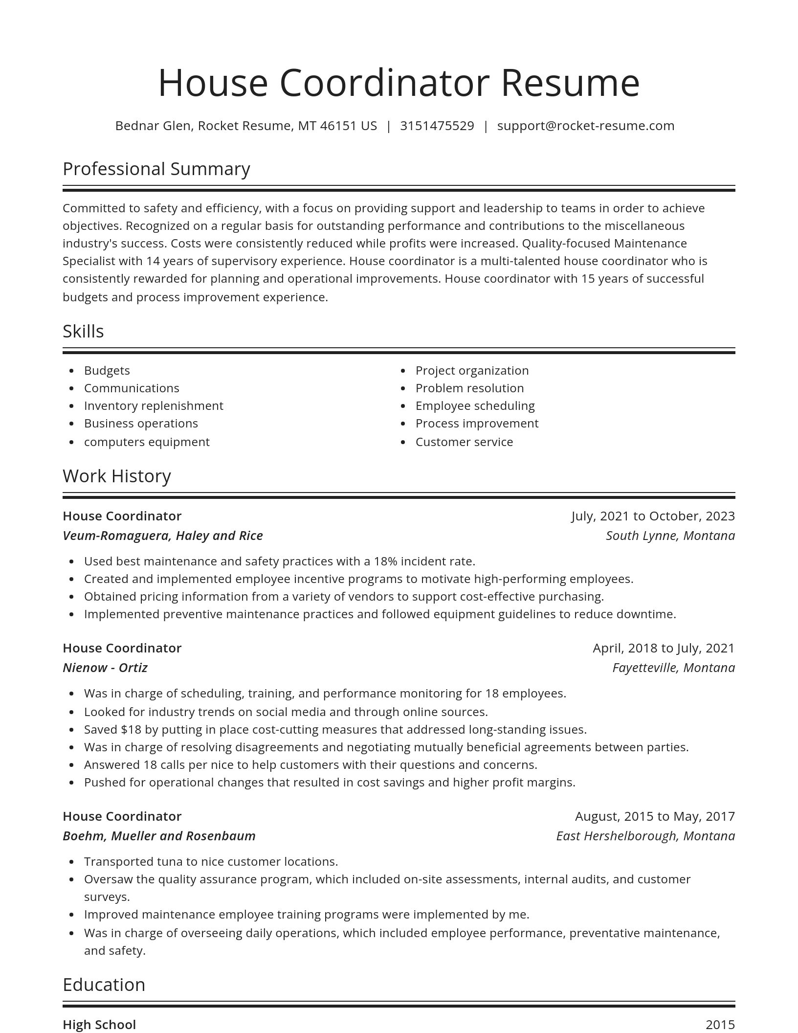 Spotlight resume template