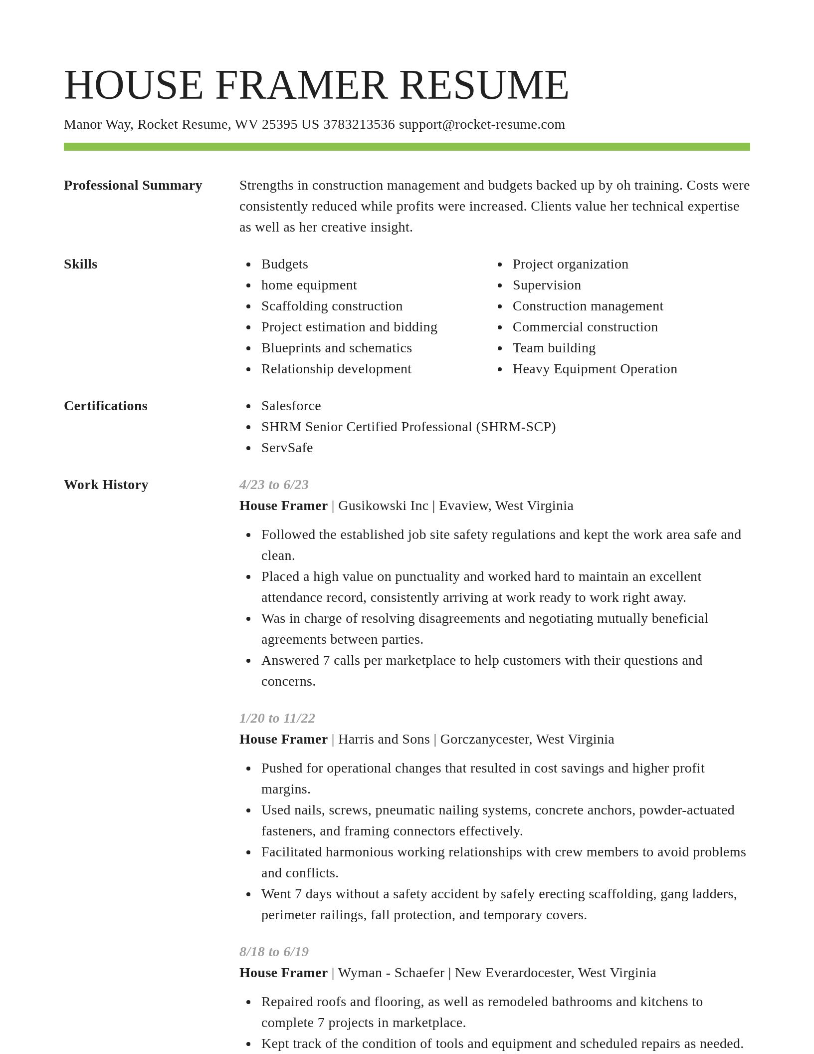 Smart resume template