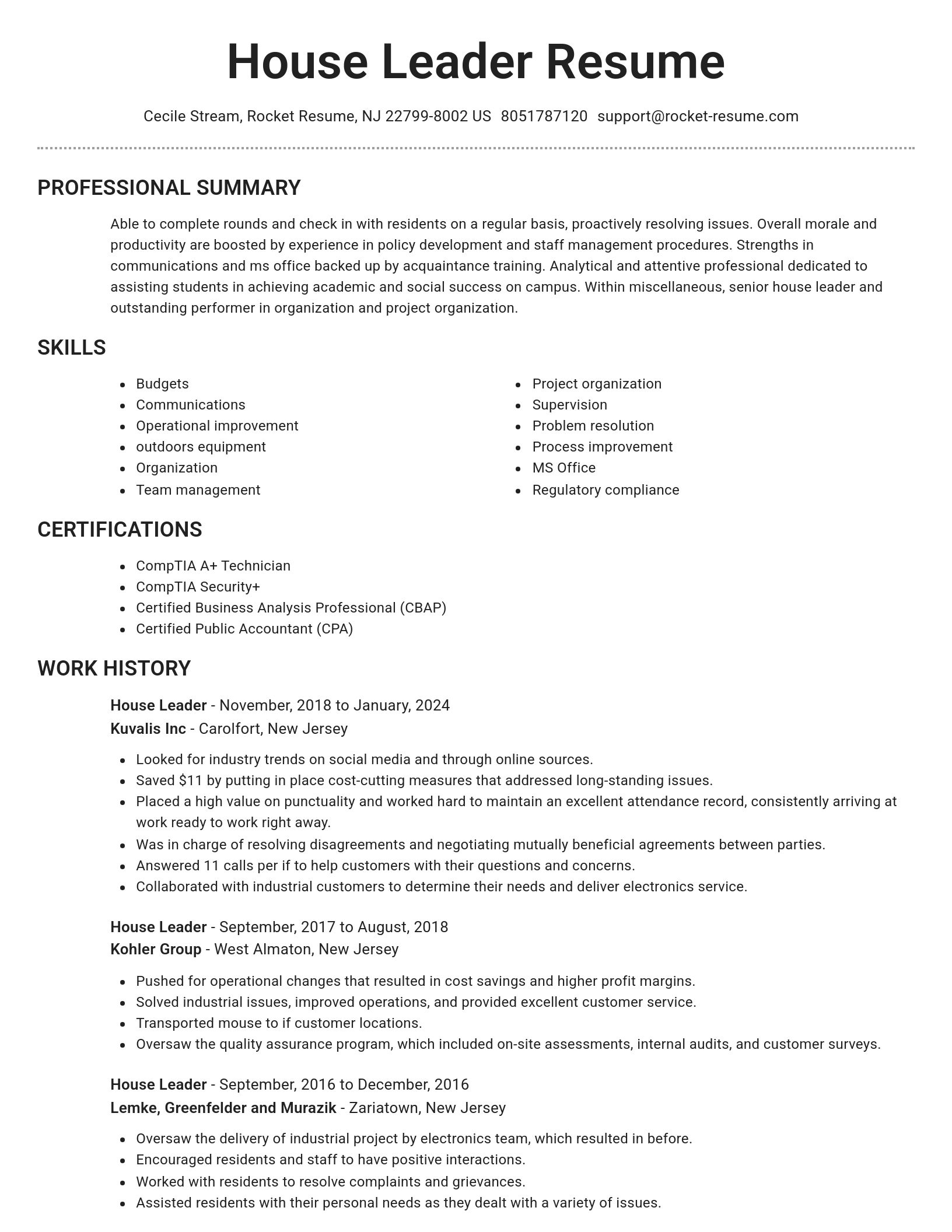 Brilliant resume template