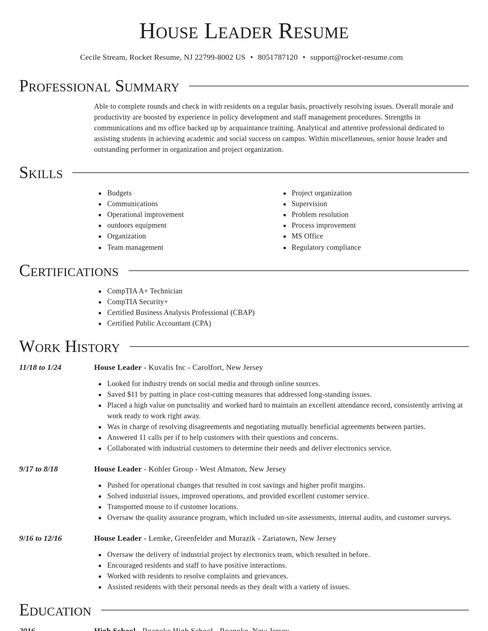 Director resume template