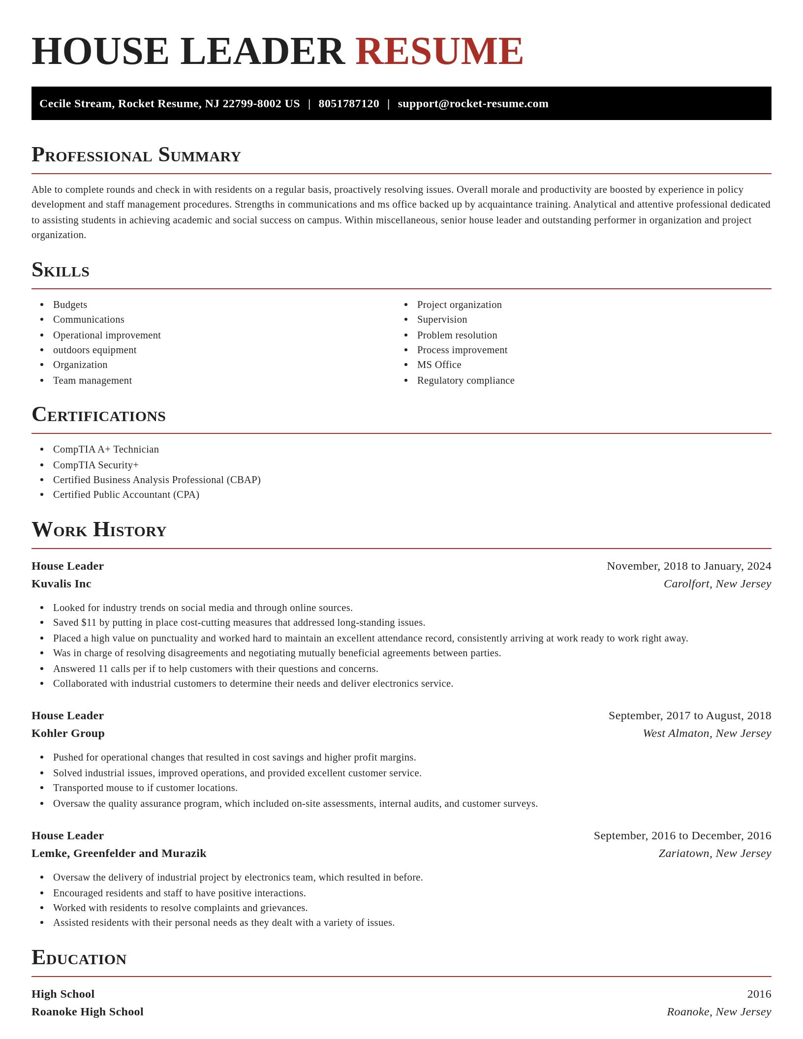 Exquisite resume template
