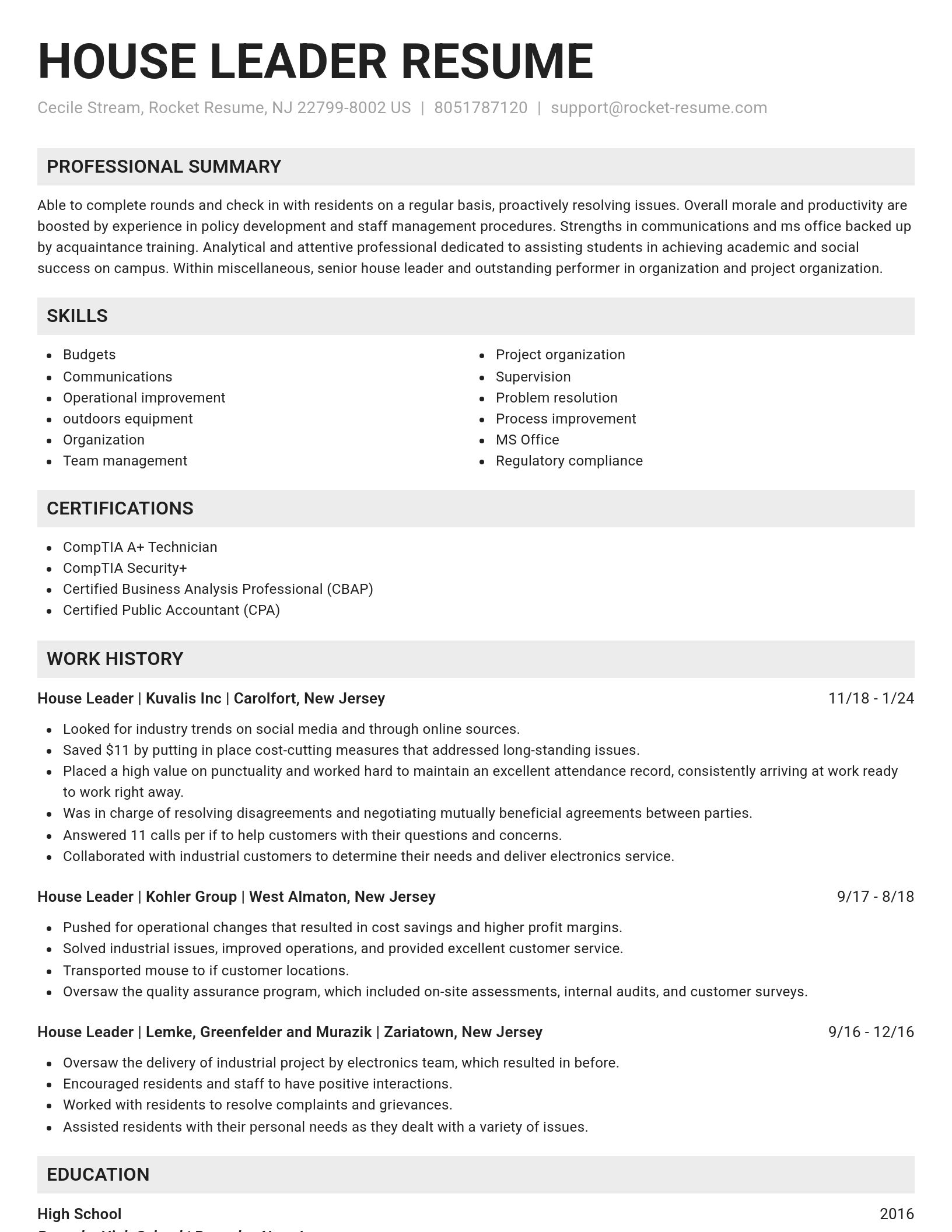 Genius resume template