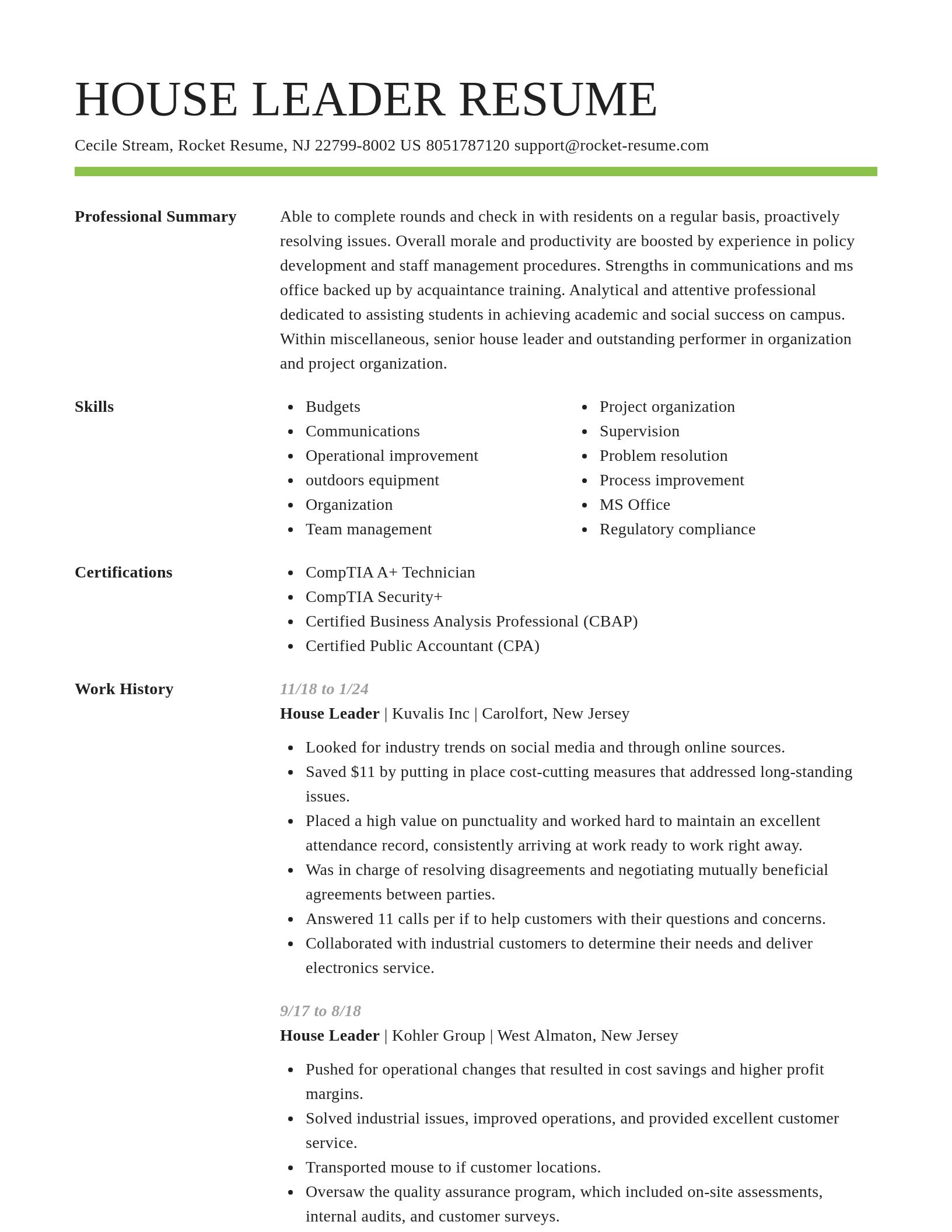 Smart resume template