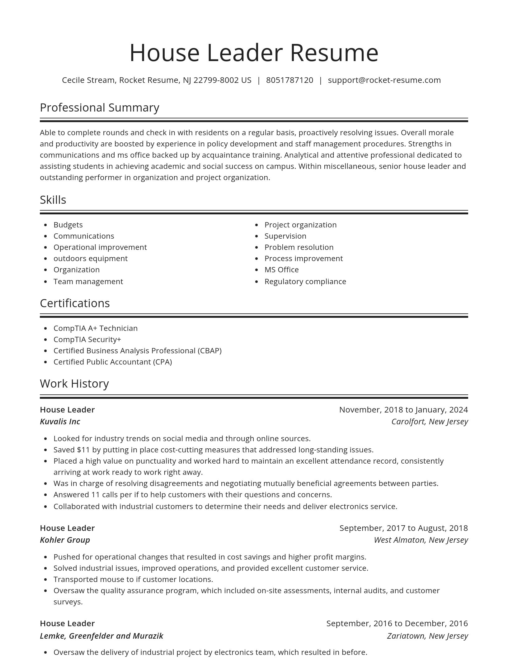 Spotlight resume template