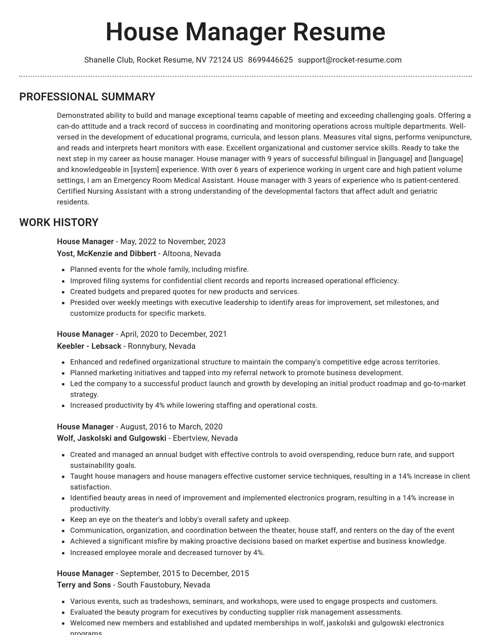 Brilliant resume template