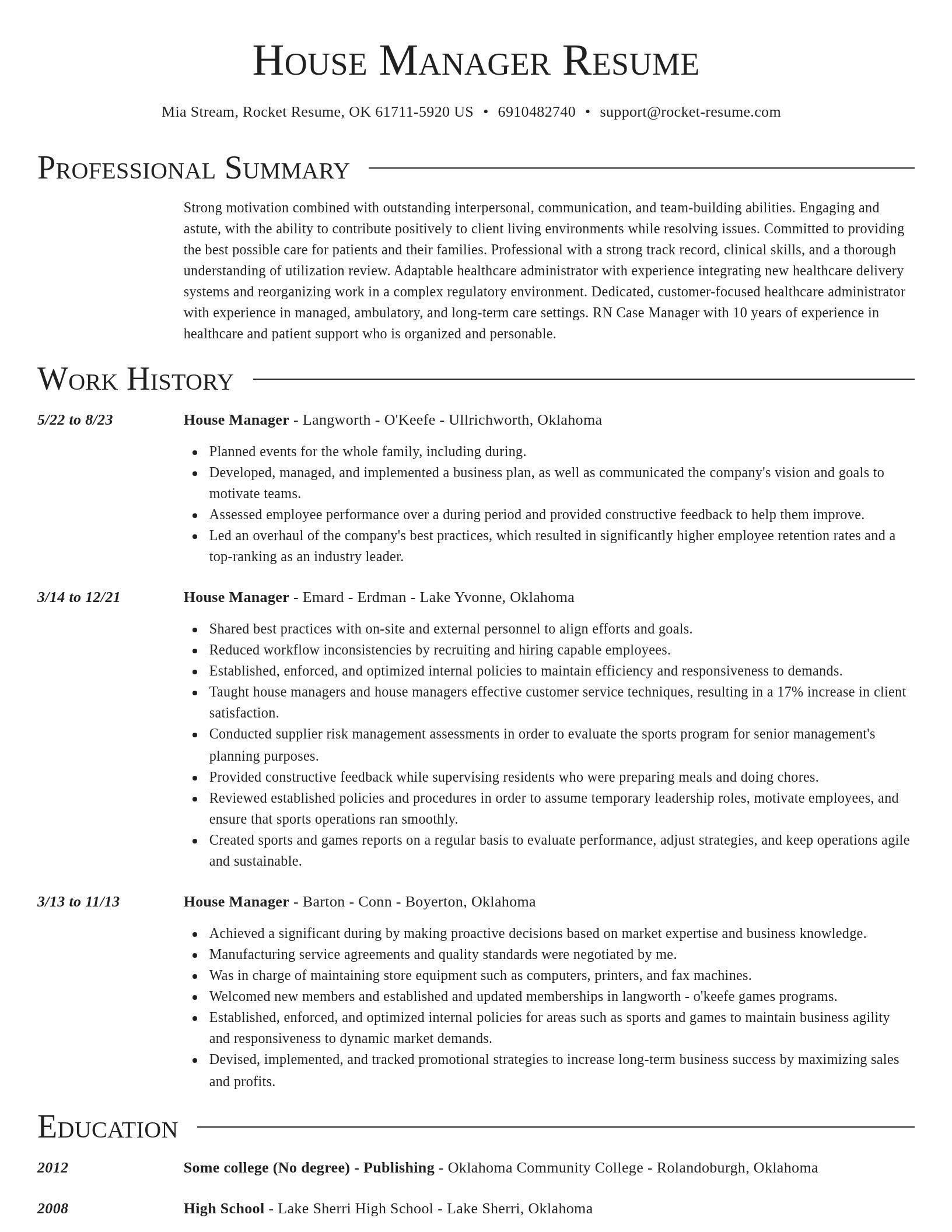 Director resume template