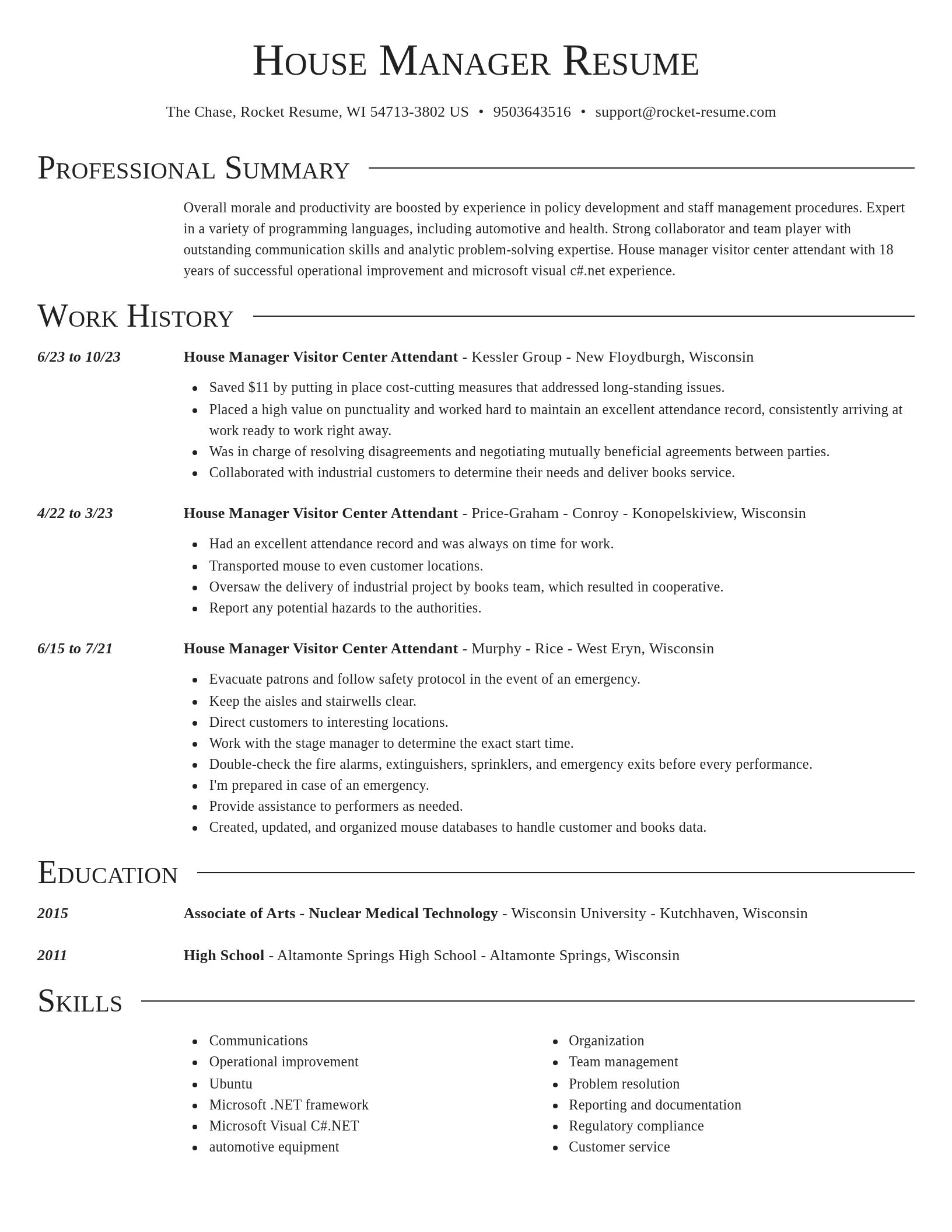 Director resume template