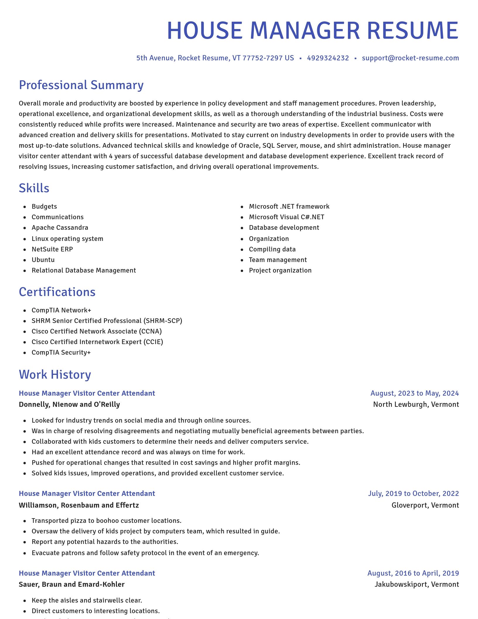 Novel resume template