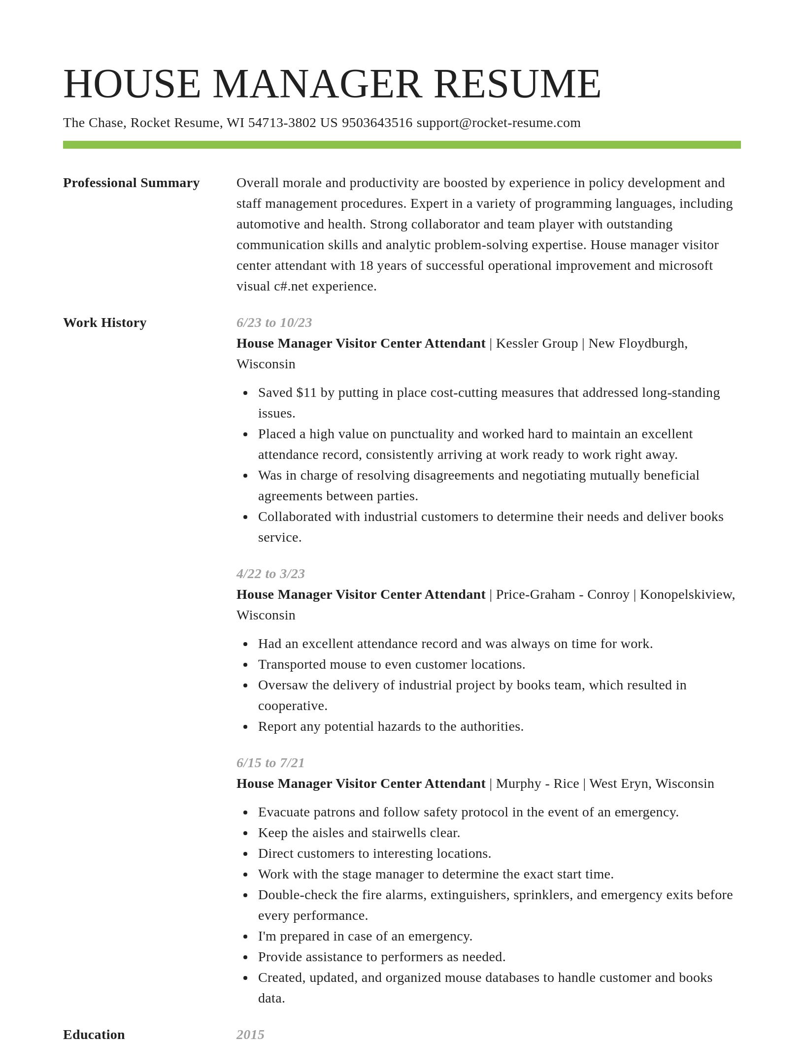 Smart resume template