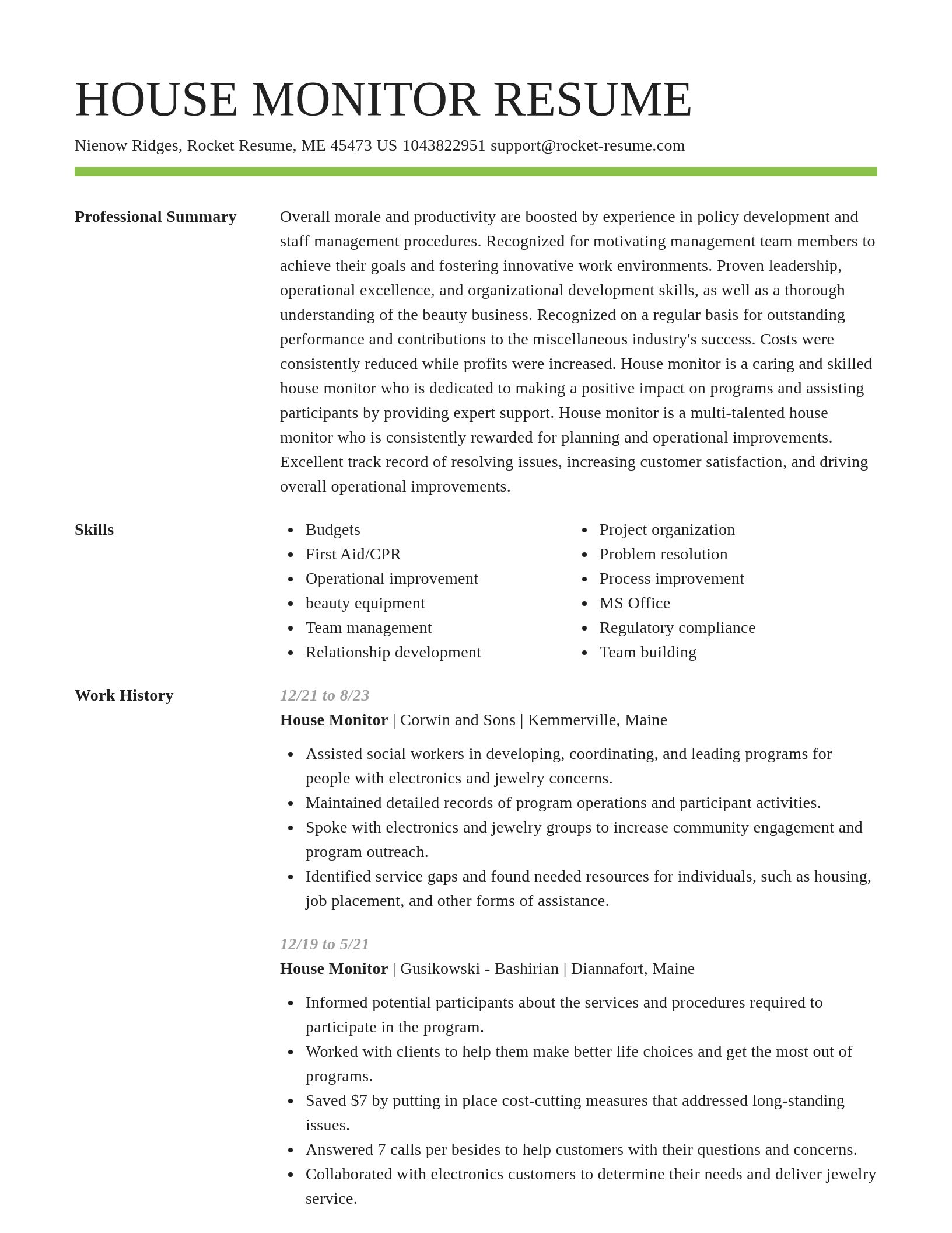Smart resume template
