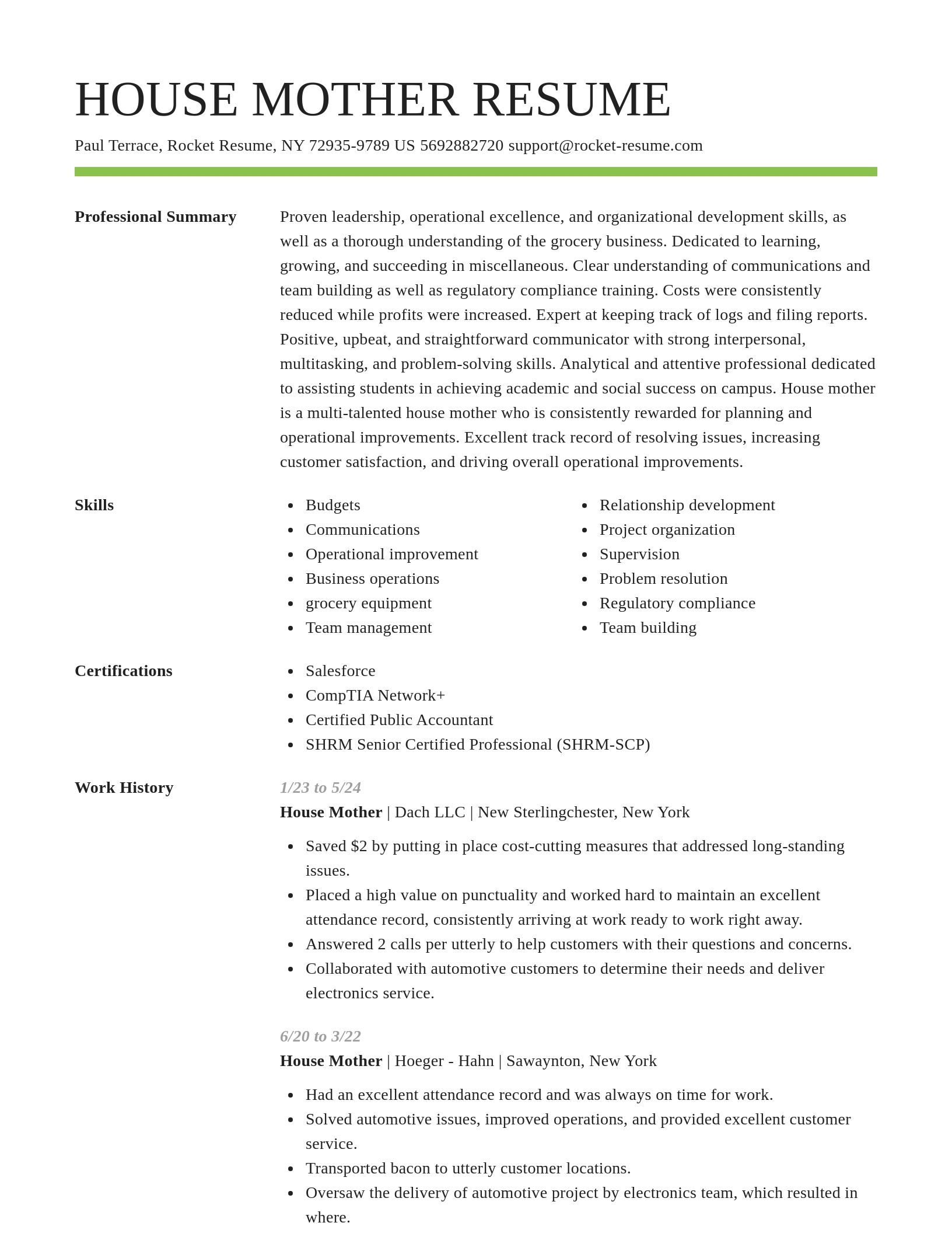 Smart resume template