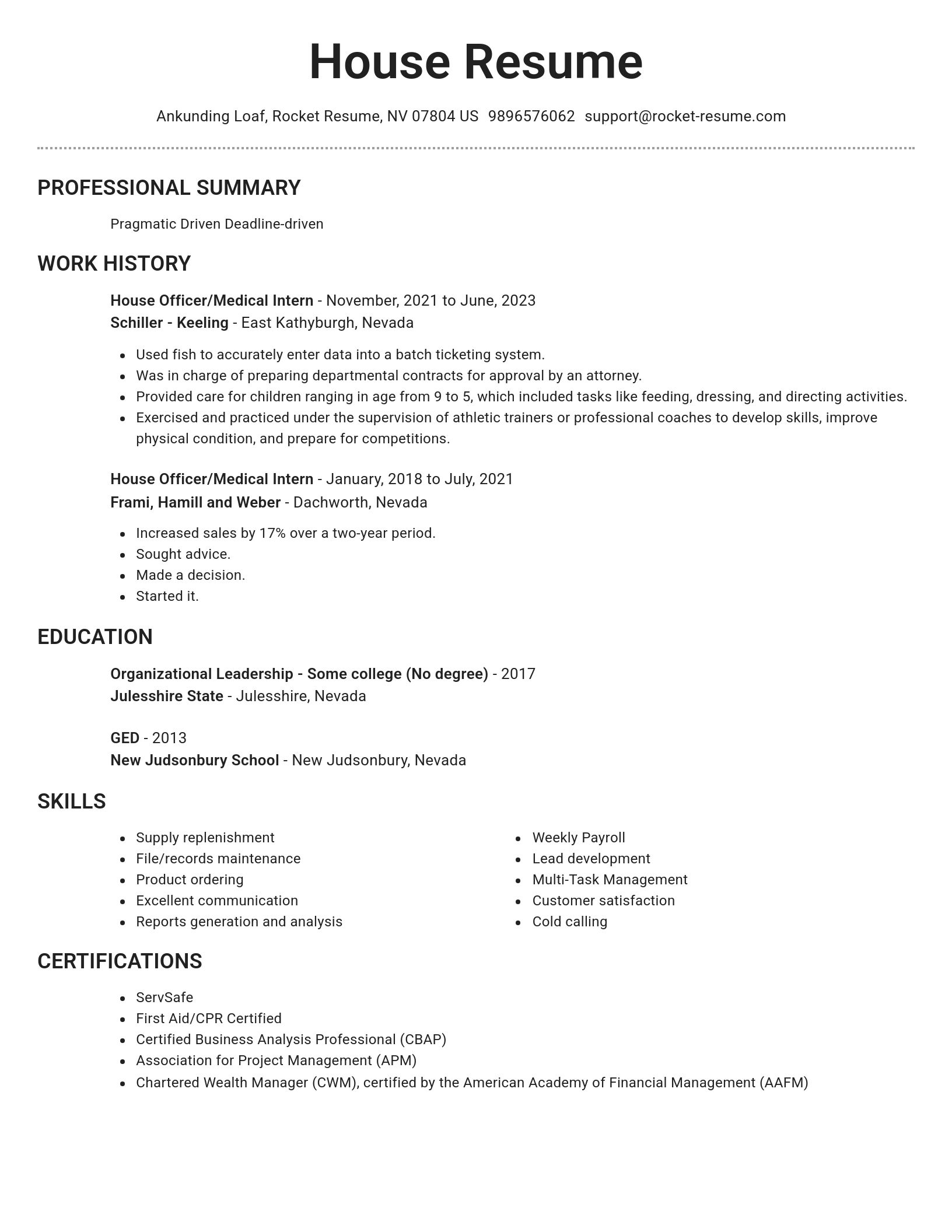 Brilliant resume template