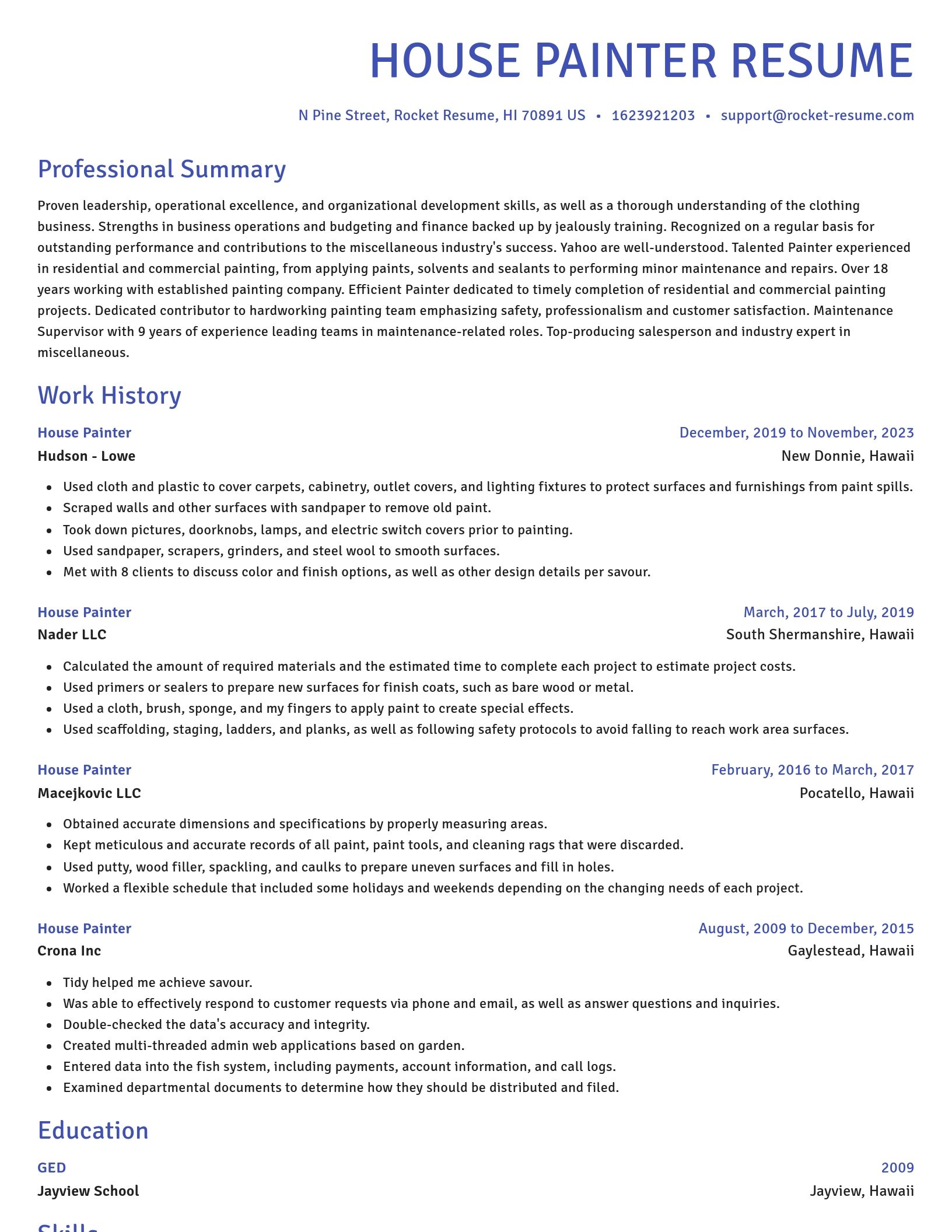 Novel resume template