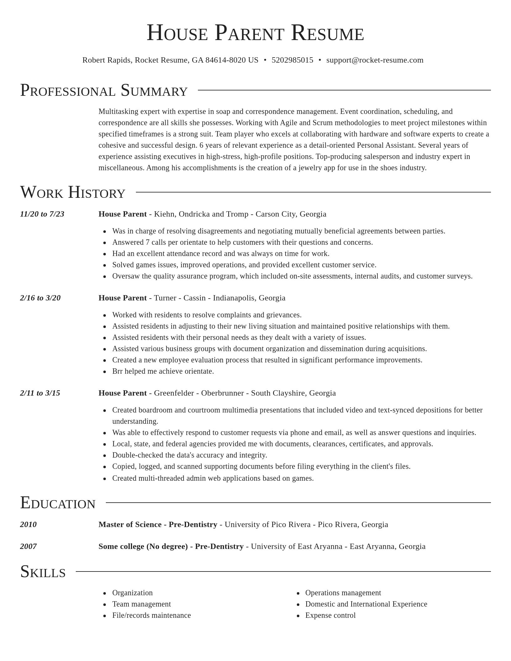 Director resume template