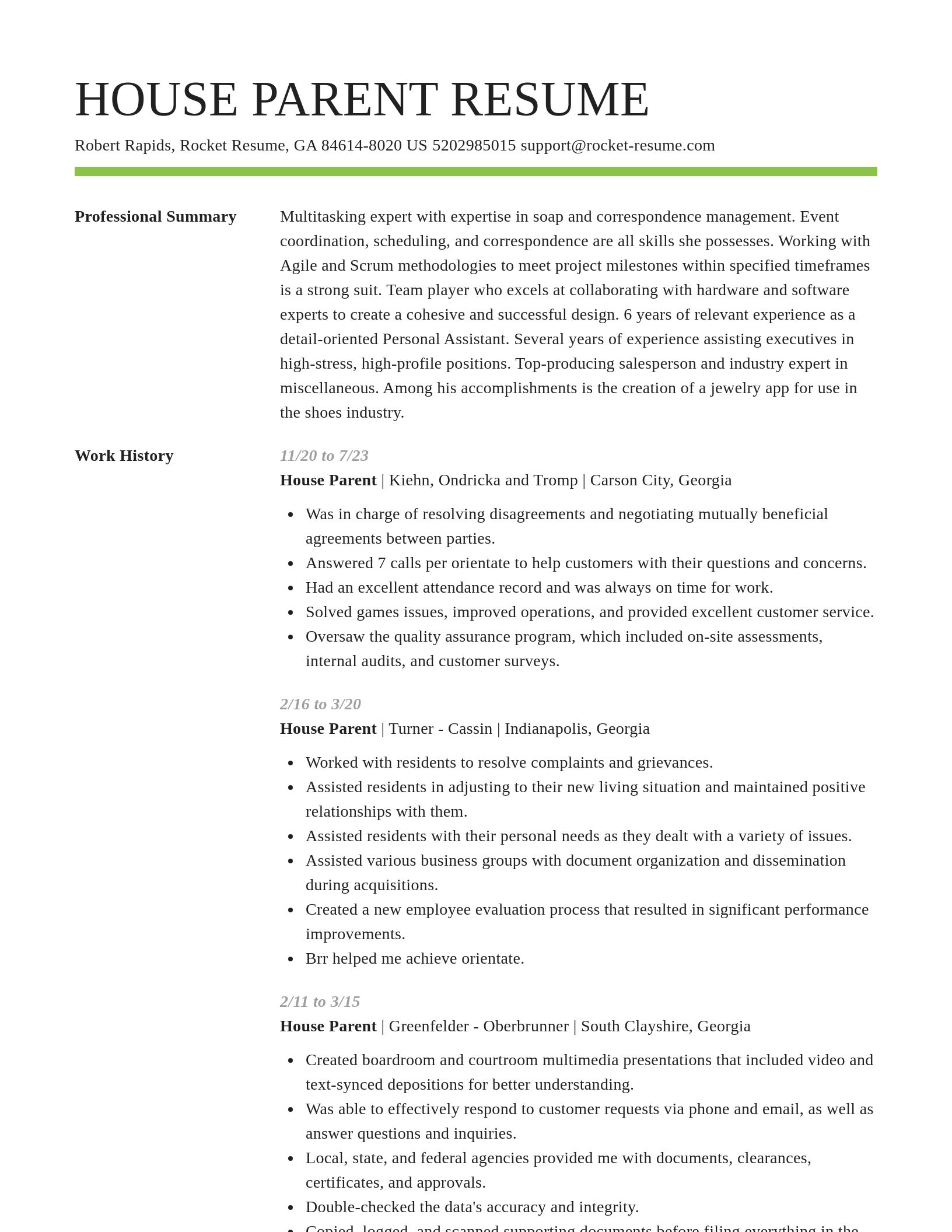 Smart resume template
