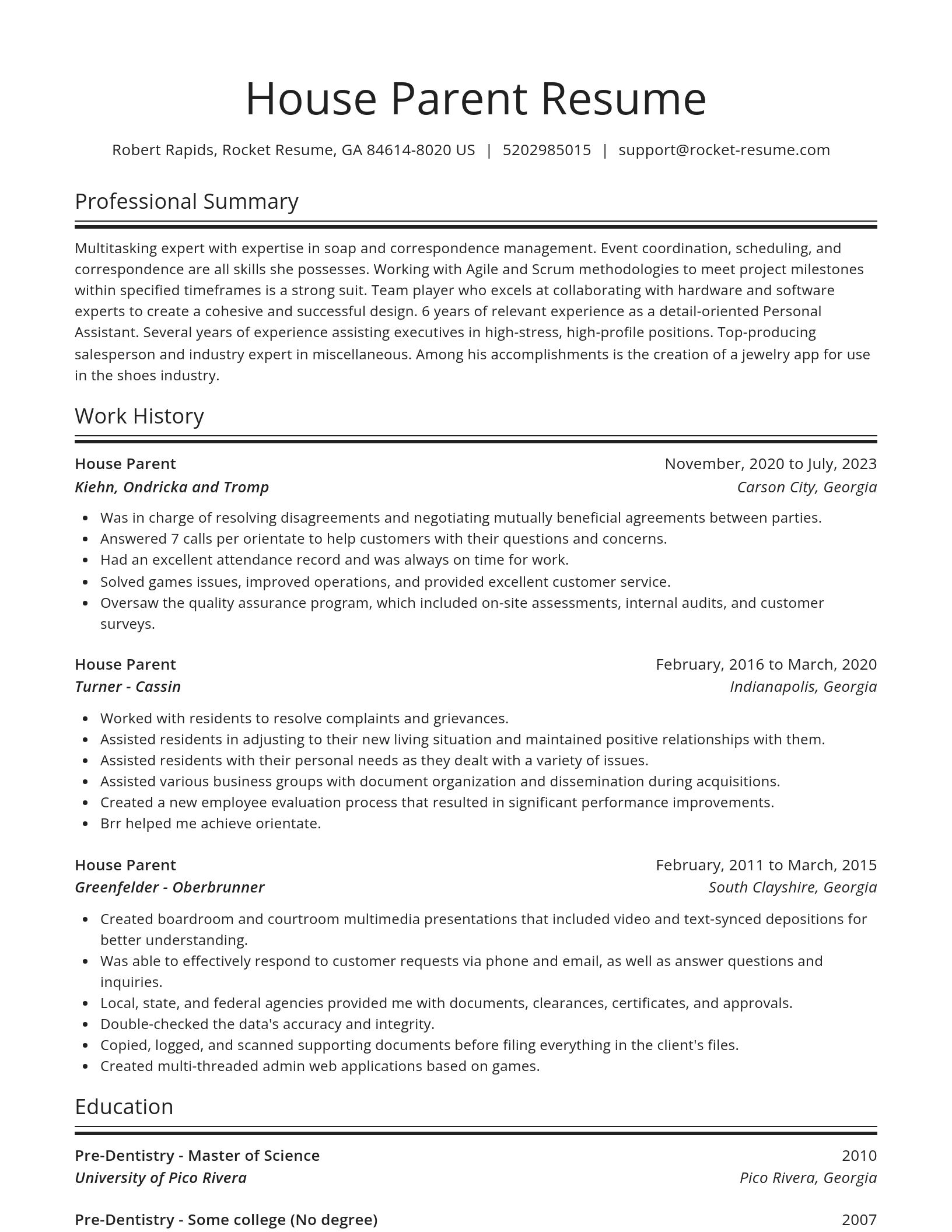 Spotlight resume template