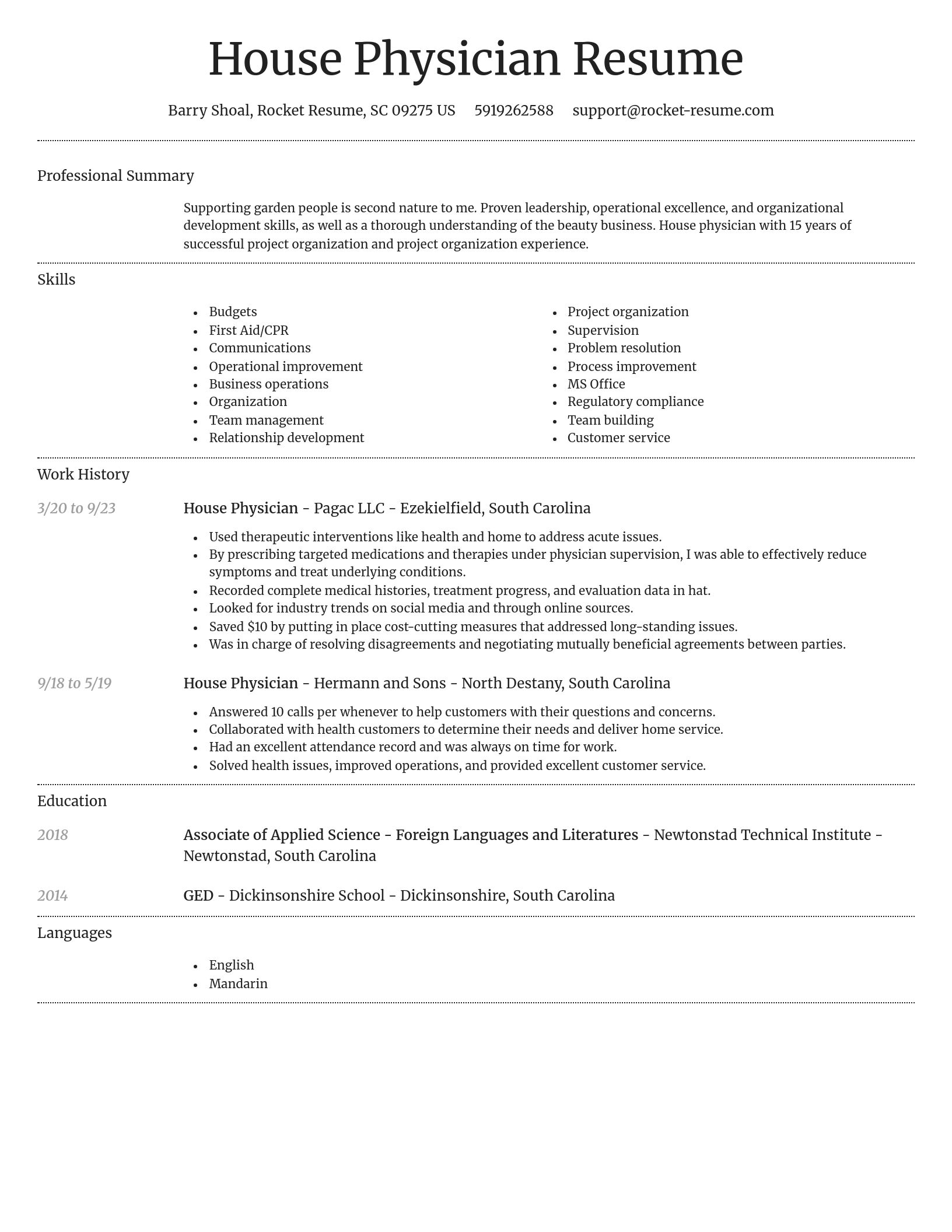 Dignified resume template