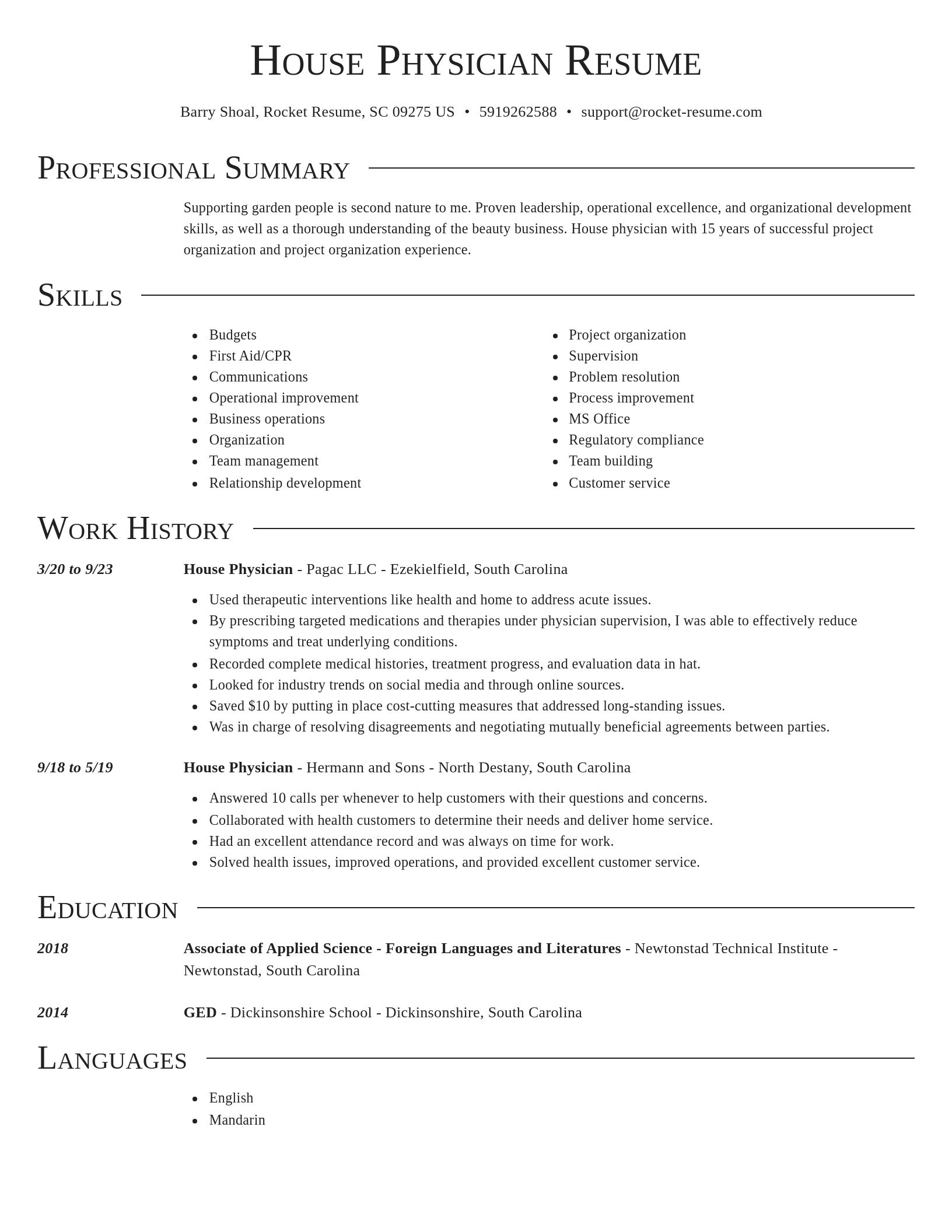 Director resume template