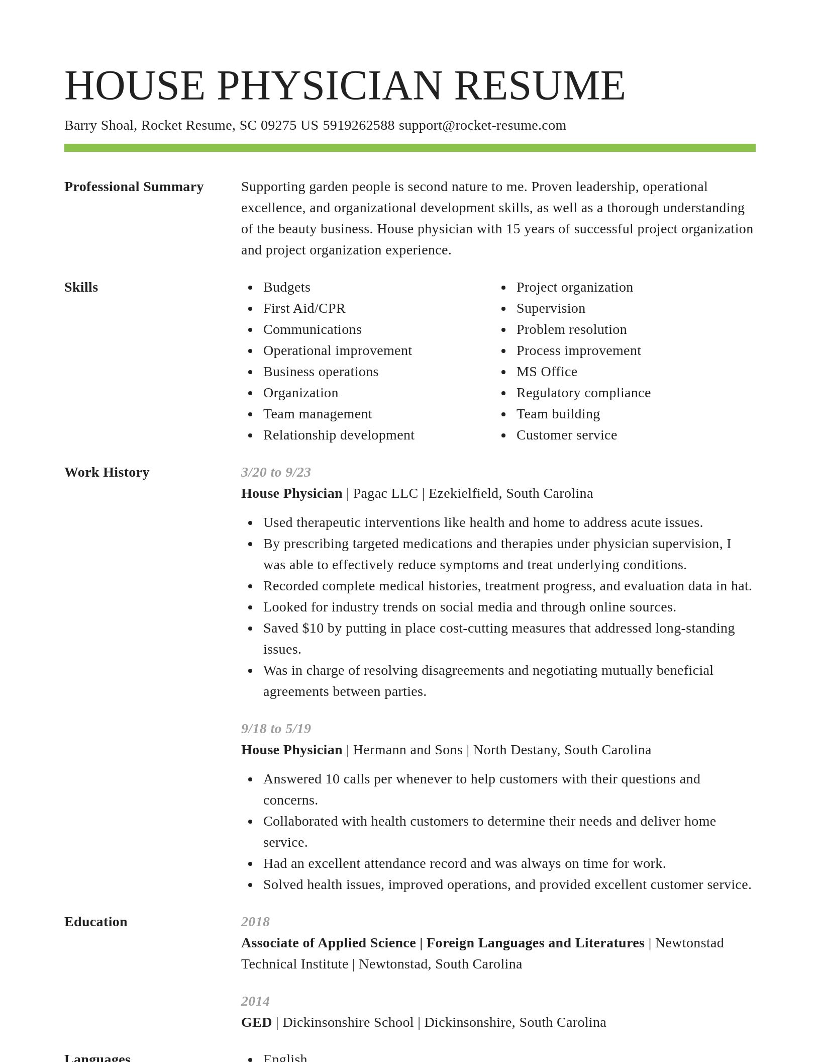 Smart resume template