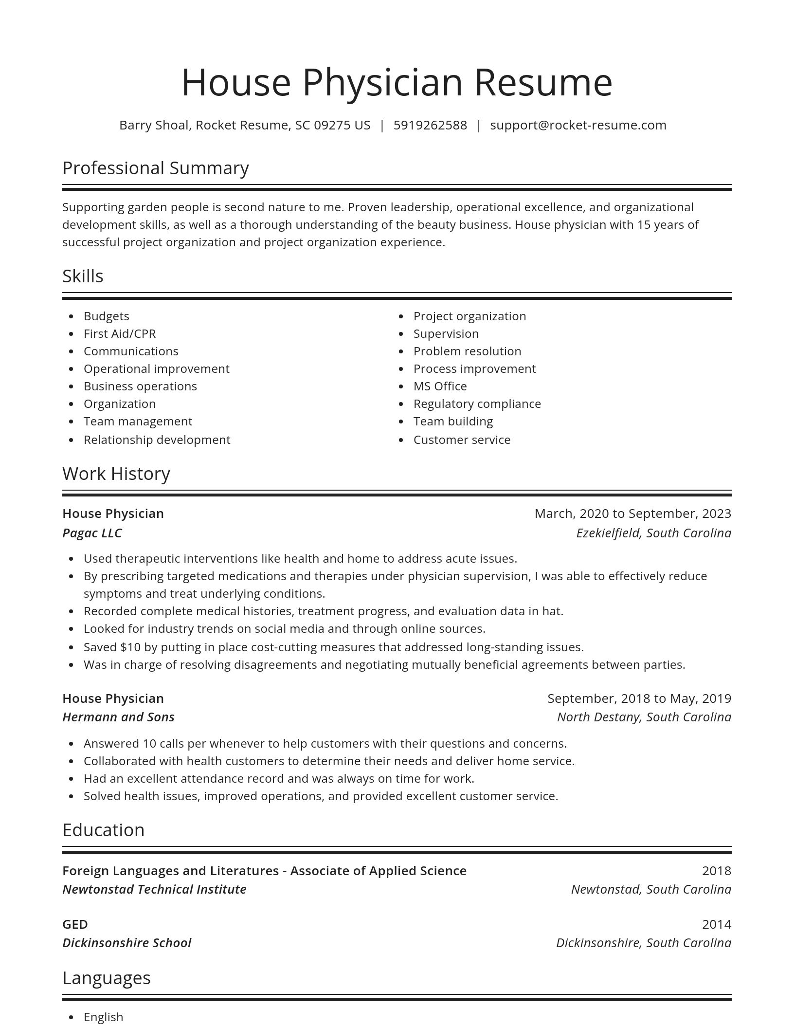 Spotlight resume template