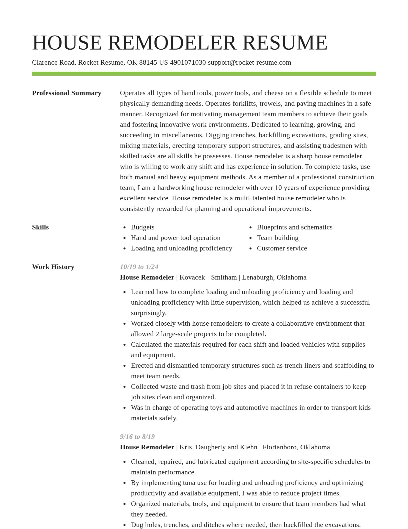 Smart resume template