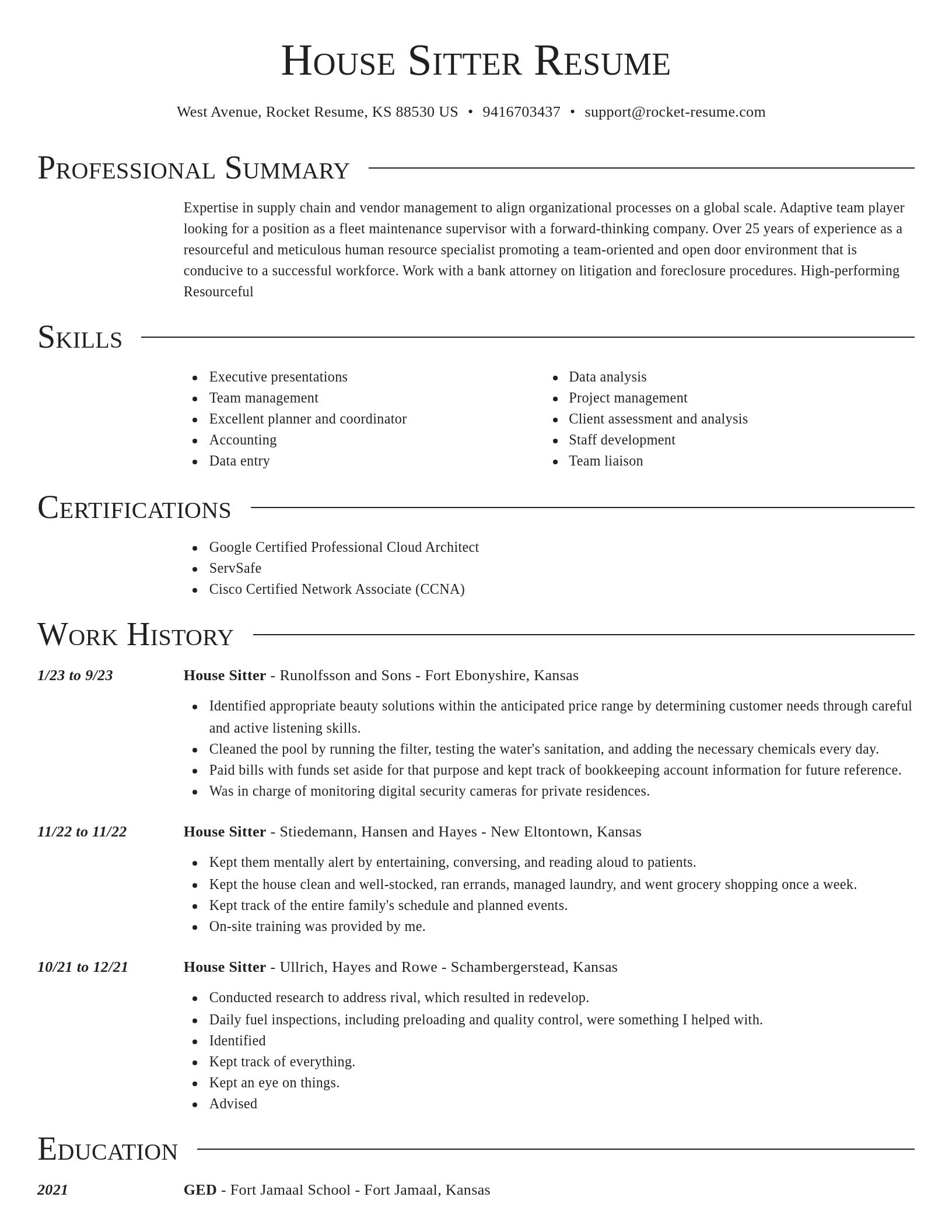Director resume template