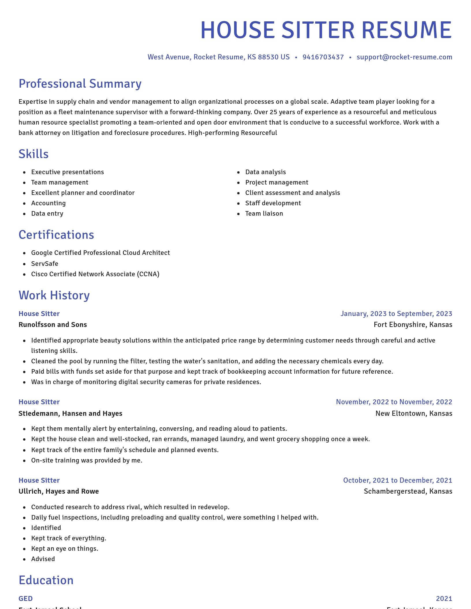 Novel resume template